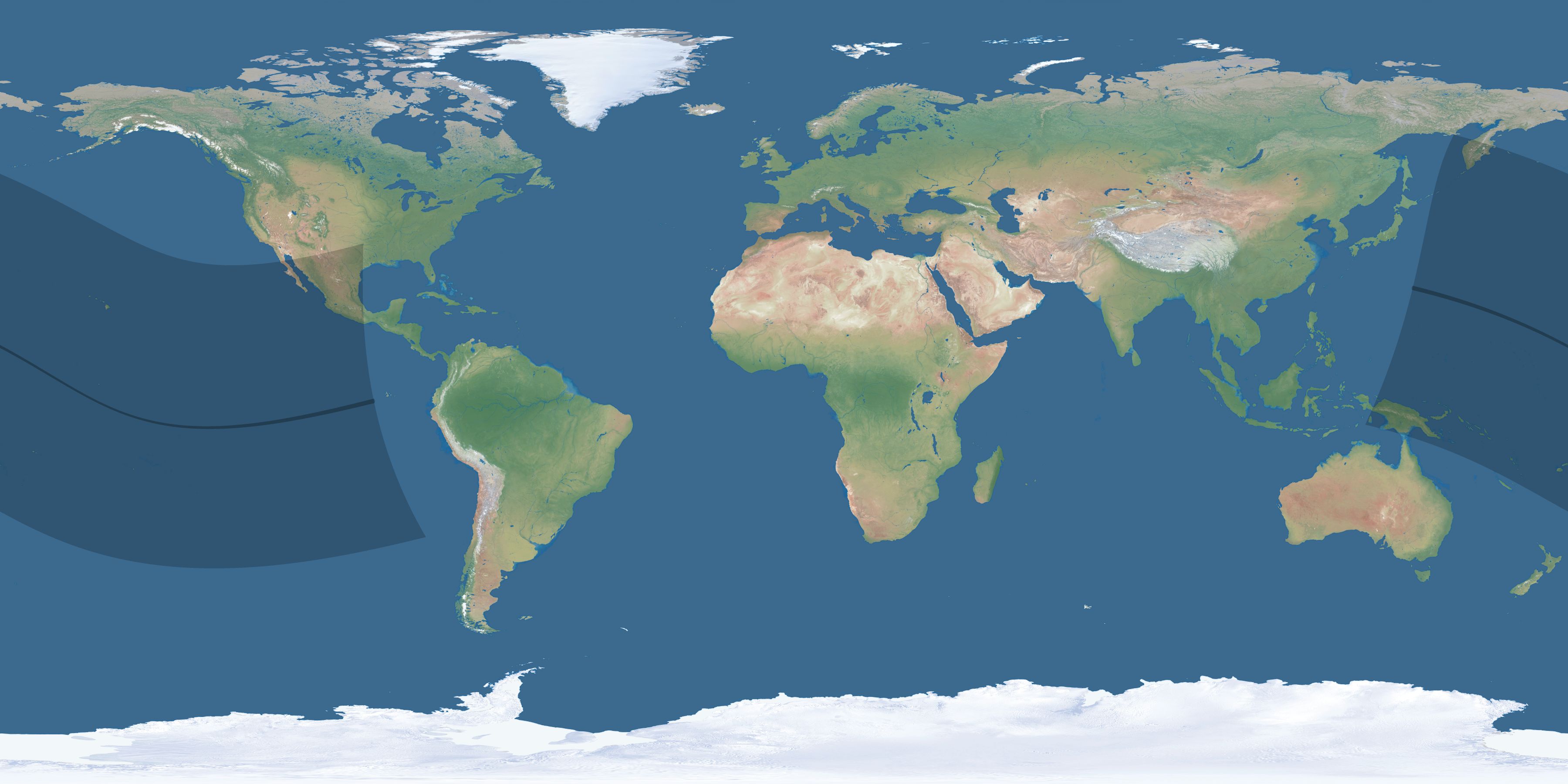 Map of the umbra and penumbra path of the solar eclipse of 10/30/2646
