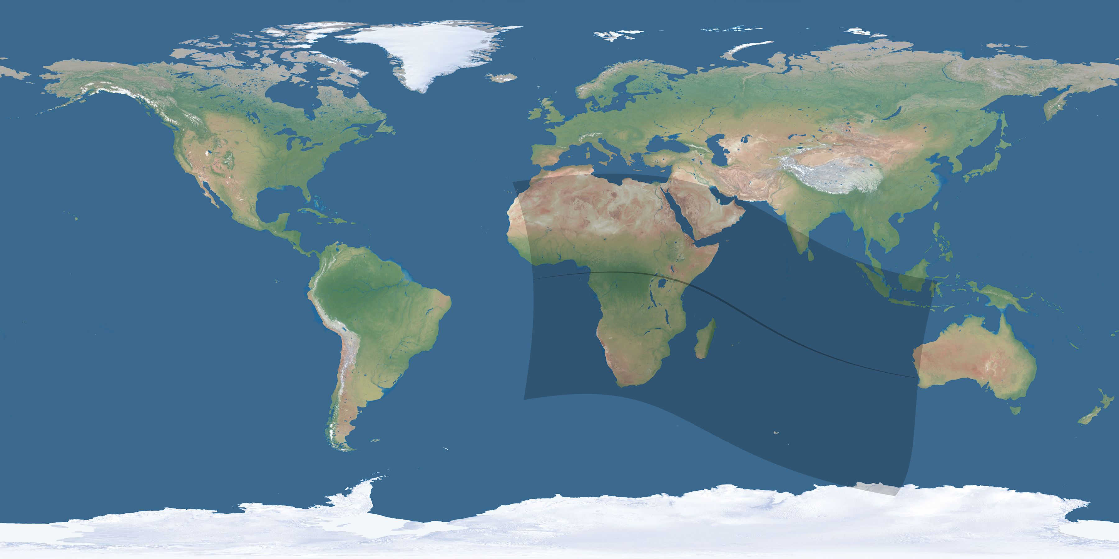 Map of the umbra and penumbra path of the solar eclipse of 08/30/2649