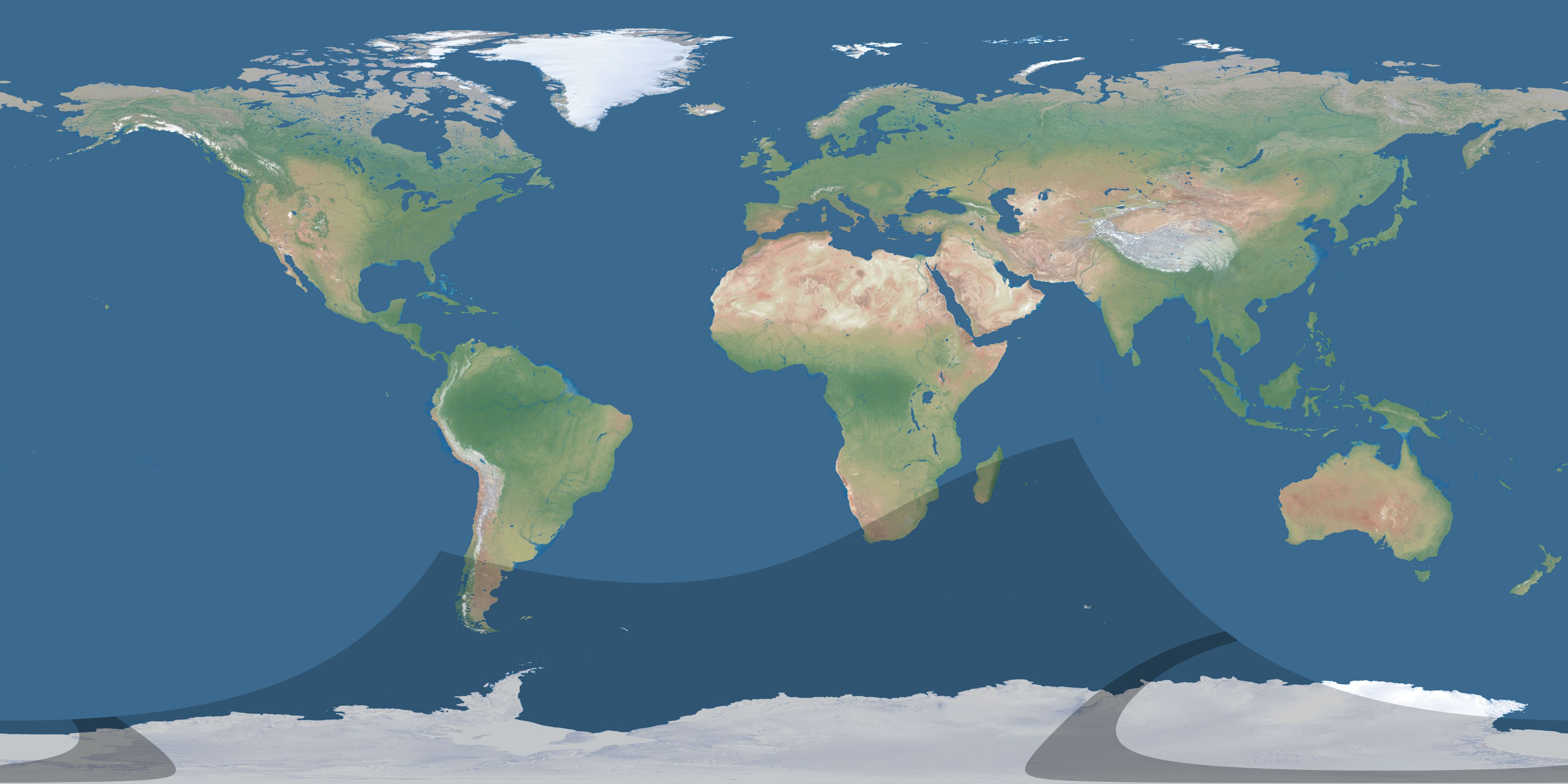 Map of the umbra and penumbra path of the solar eclipse of 02/12/2651