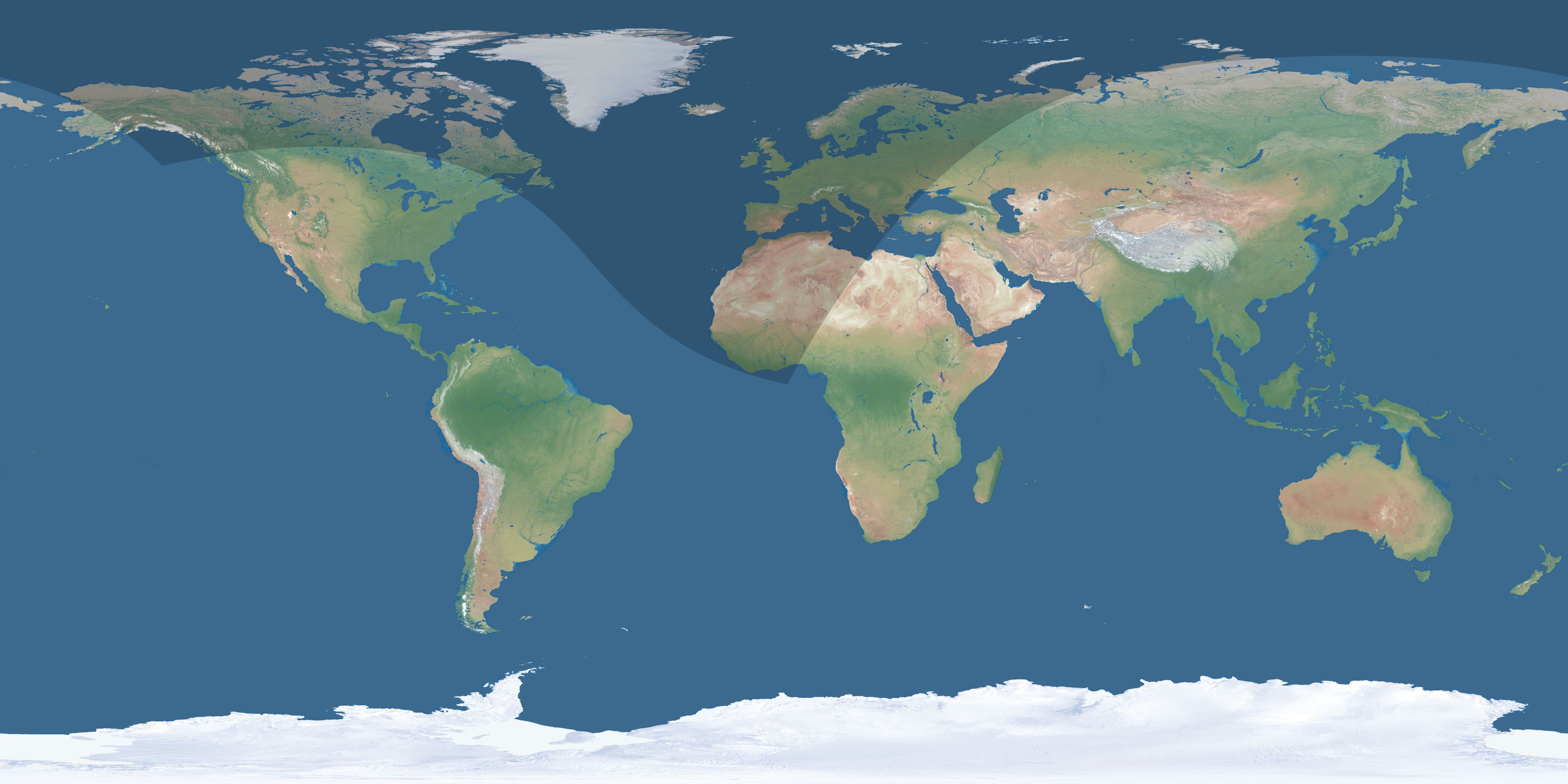 Map of the umbra and penumbra path of the solar eclipse of 08/20/2677