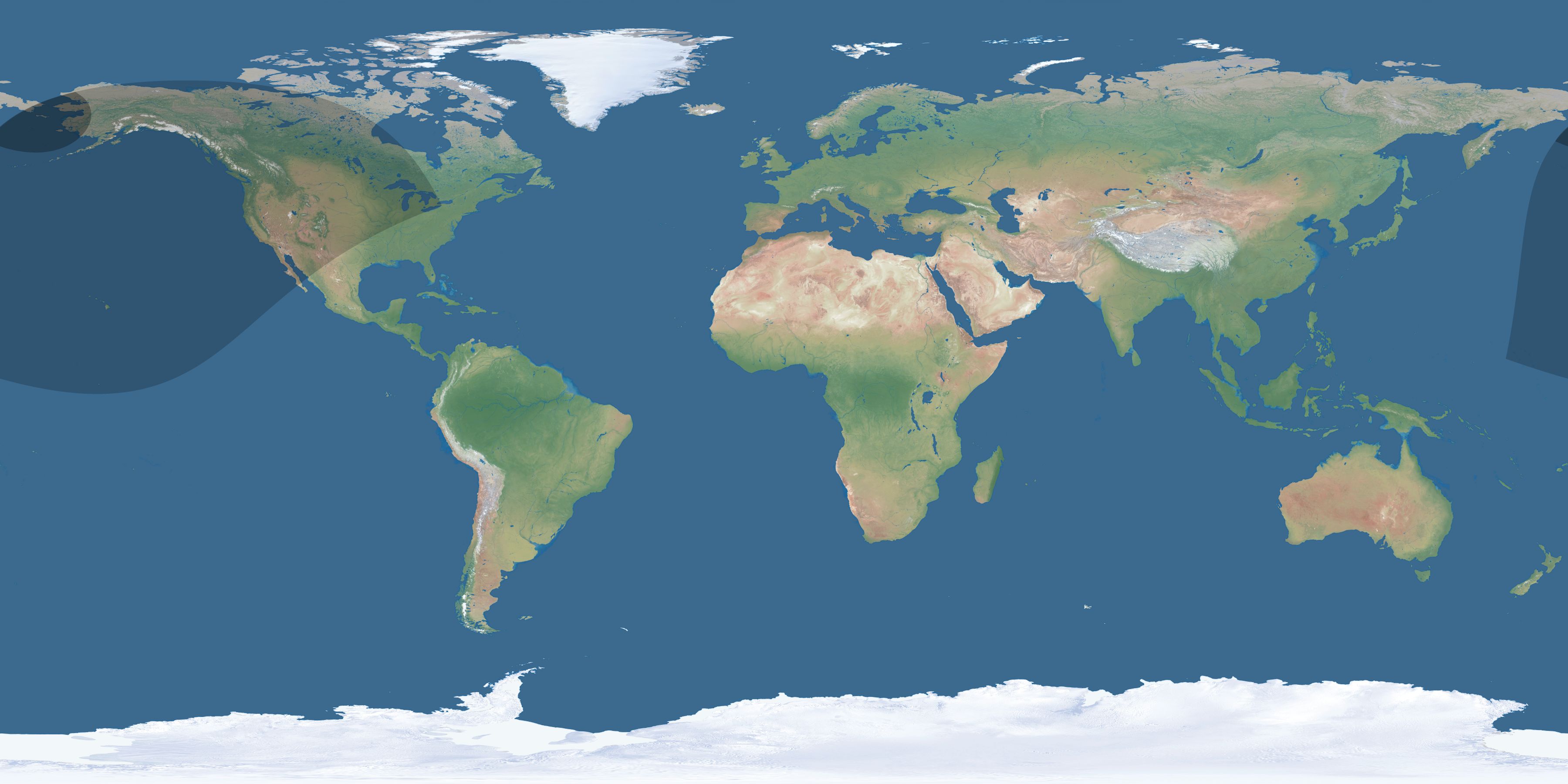 Map of the umbra and penumbra path of the solar eclipse of 01/23/2680