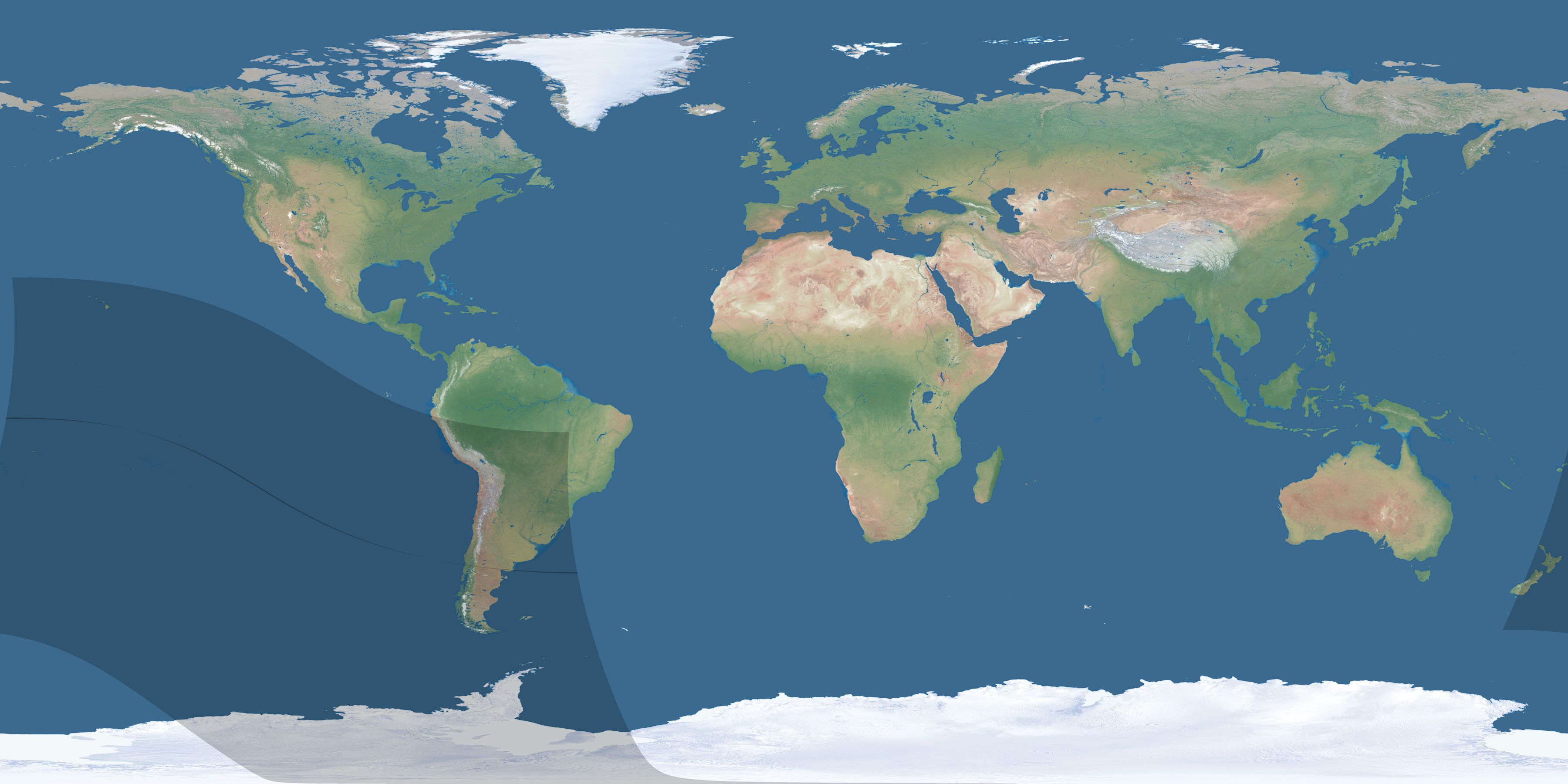 Map of the umbra and penumbra path of the solar eclipse of 09/20/2685