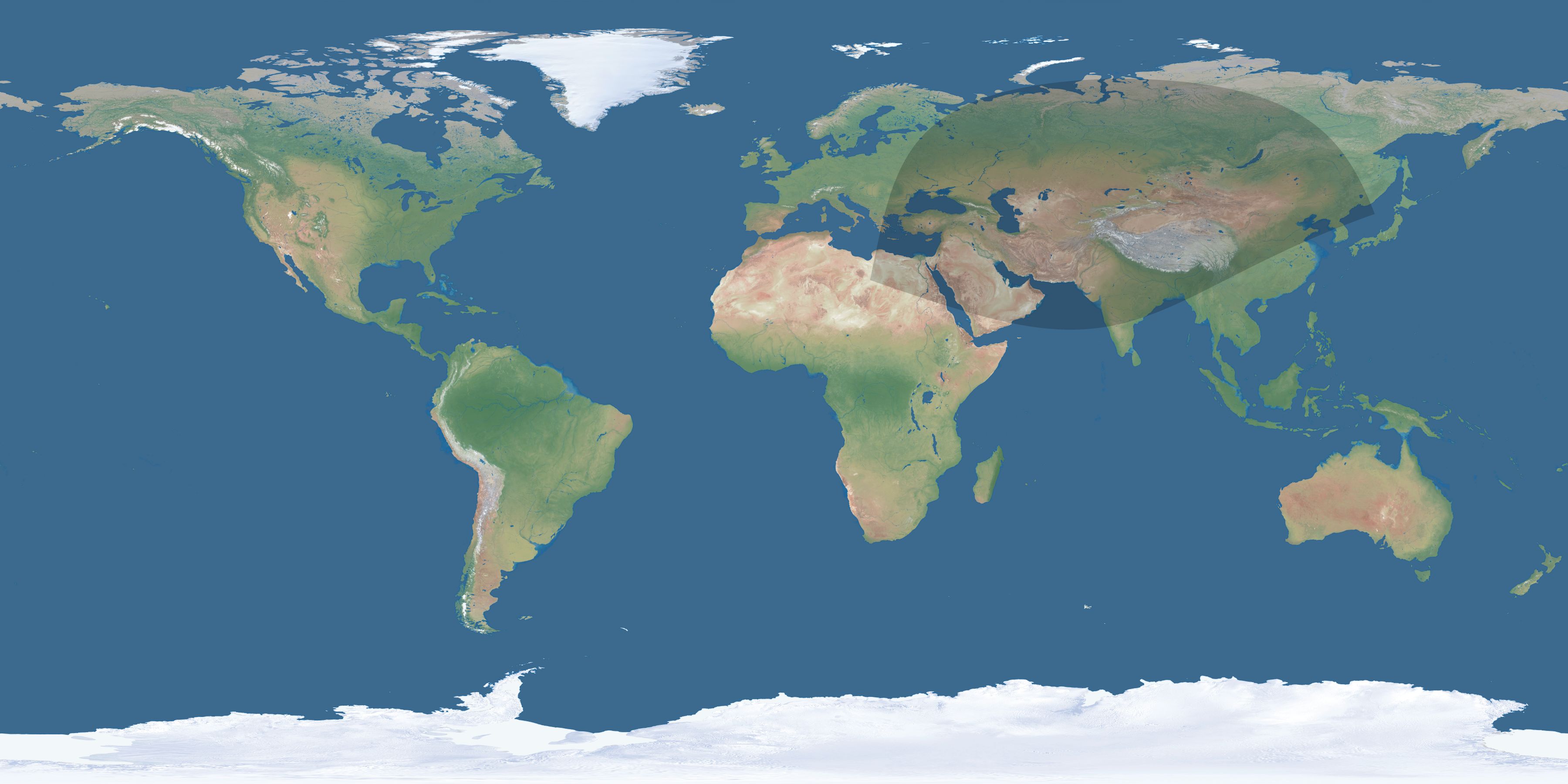 Map of the umbra and penumbra path of the solar eclipse of 01/25/2688