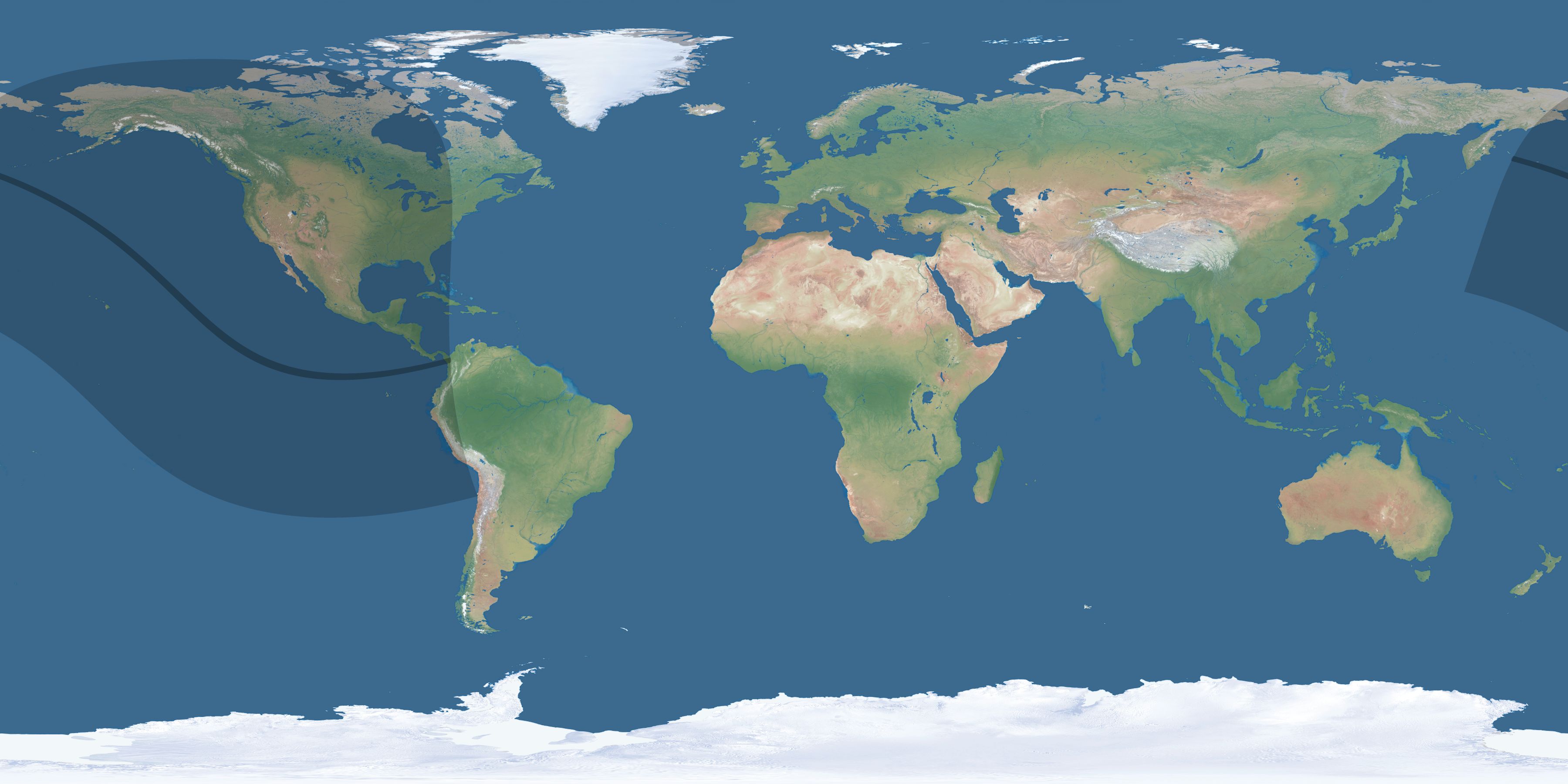 Map of the umbra and penumbra path of the solar eclipse of 10/31/2692