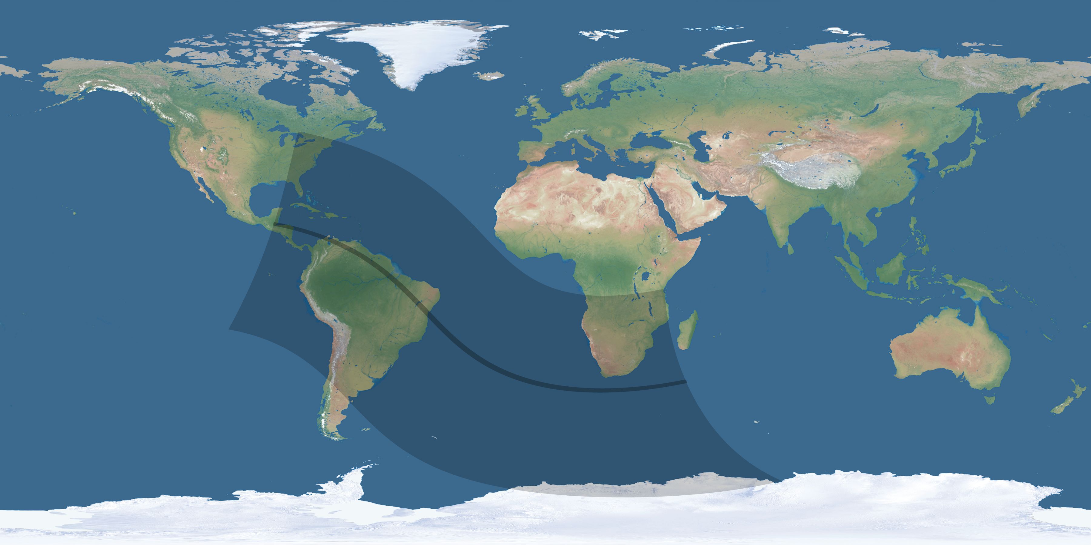Map of the umbra and penumbra path of the solar eclipse of 10/21/2693