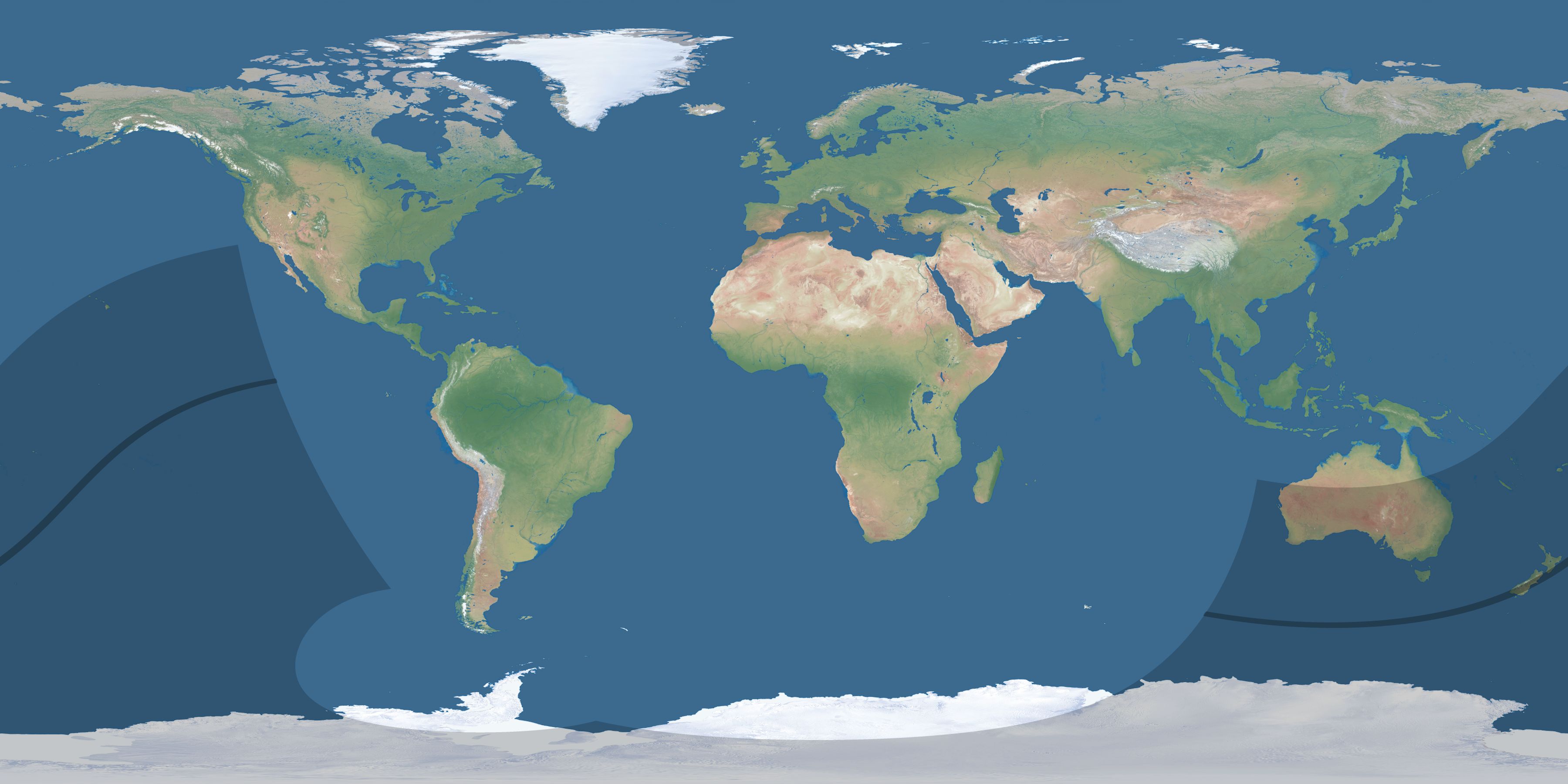 Map of the umbra and penumbra path of the solar eclipse of 02/25/2696