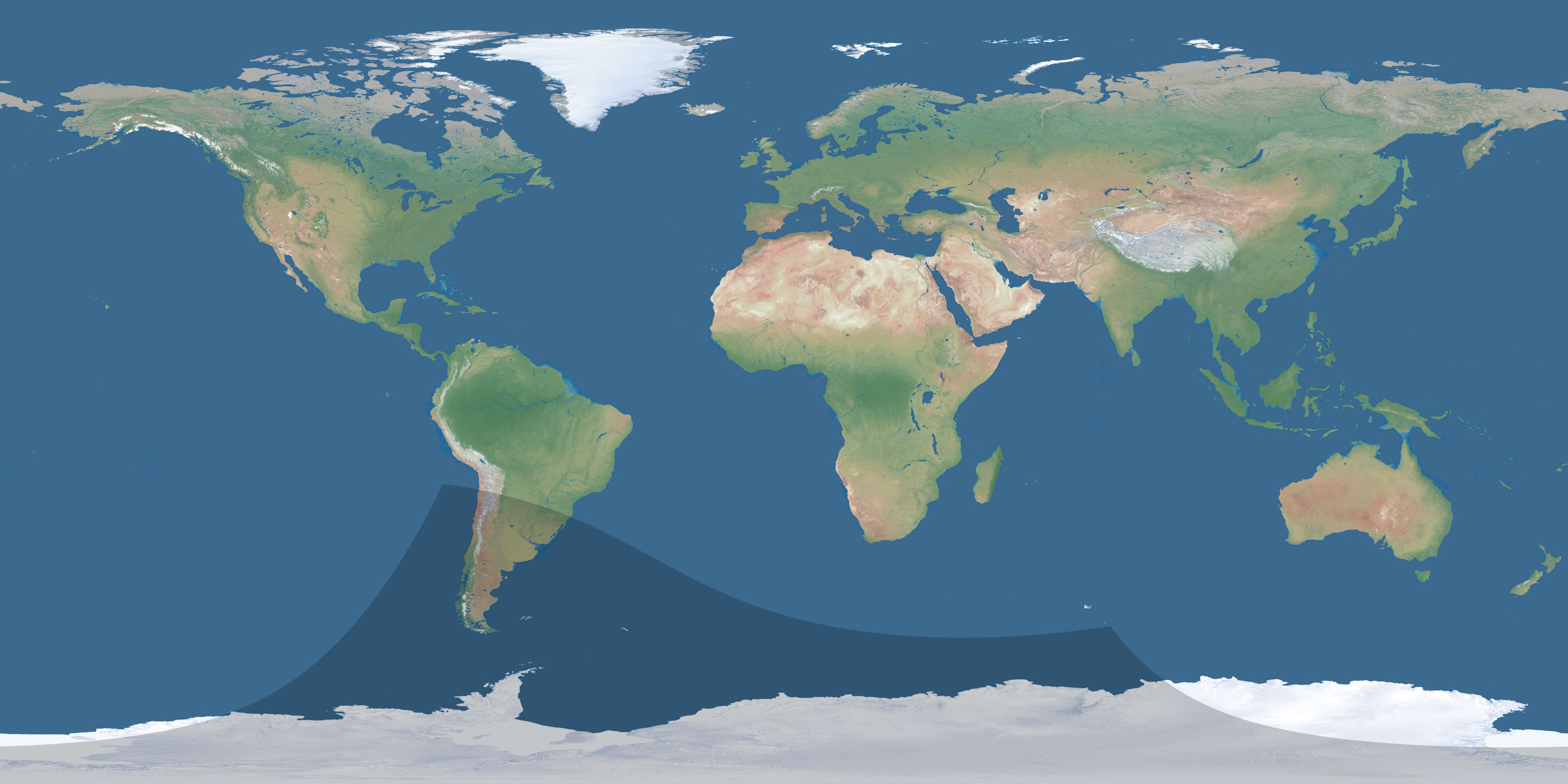 Map of the umbra and penumbra path of the solar eclipse of 10/13/2702