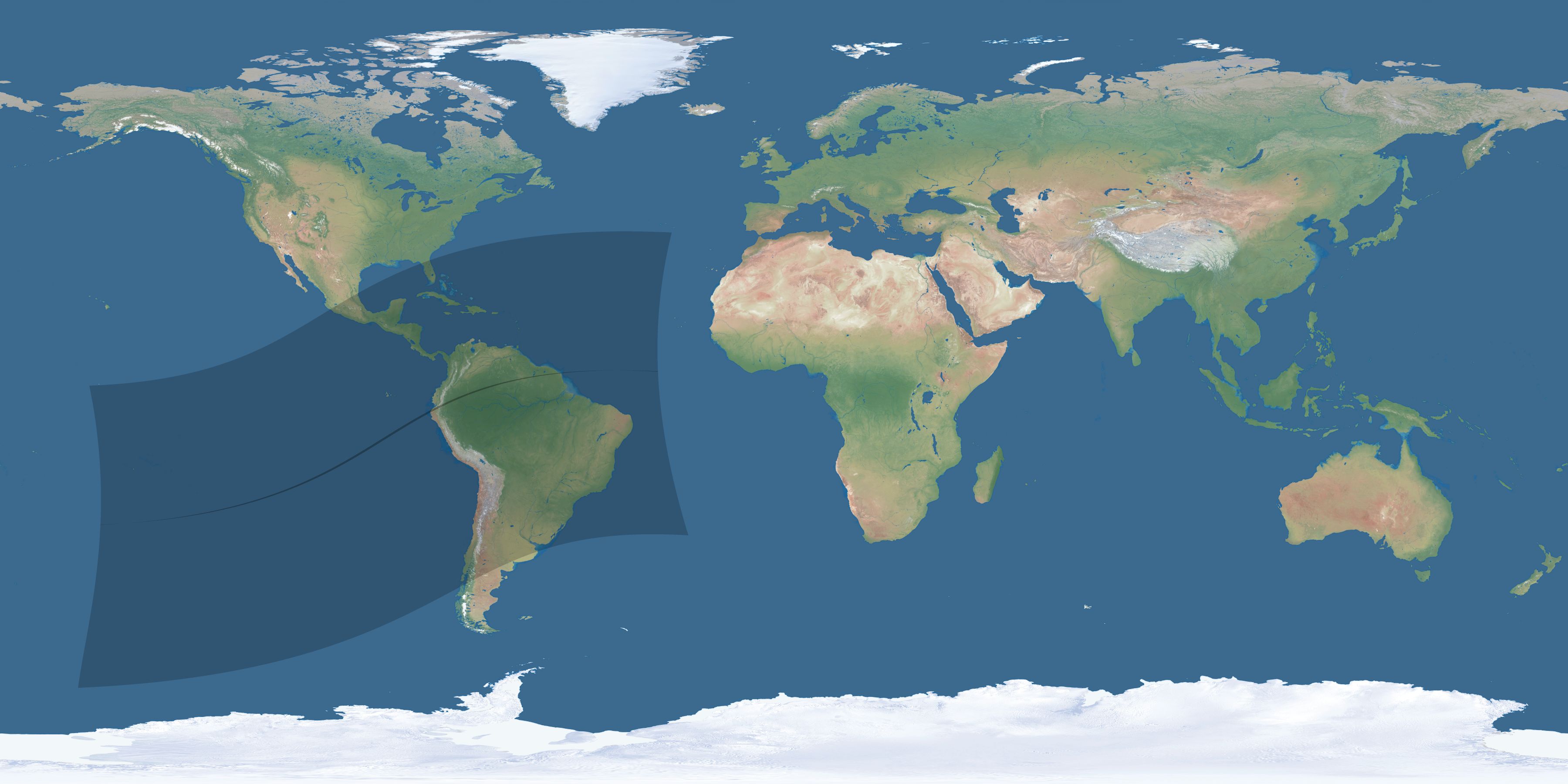 Map of the umbra and penumbra path of the solar eclipse of 03/27/2704