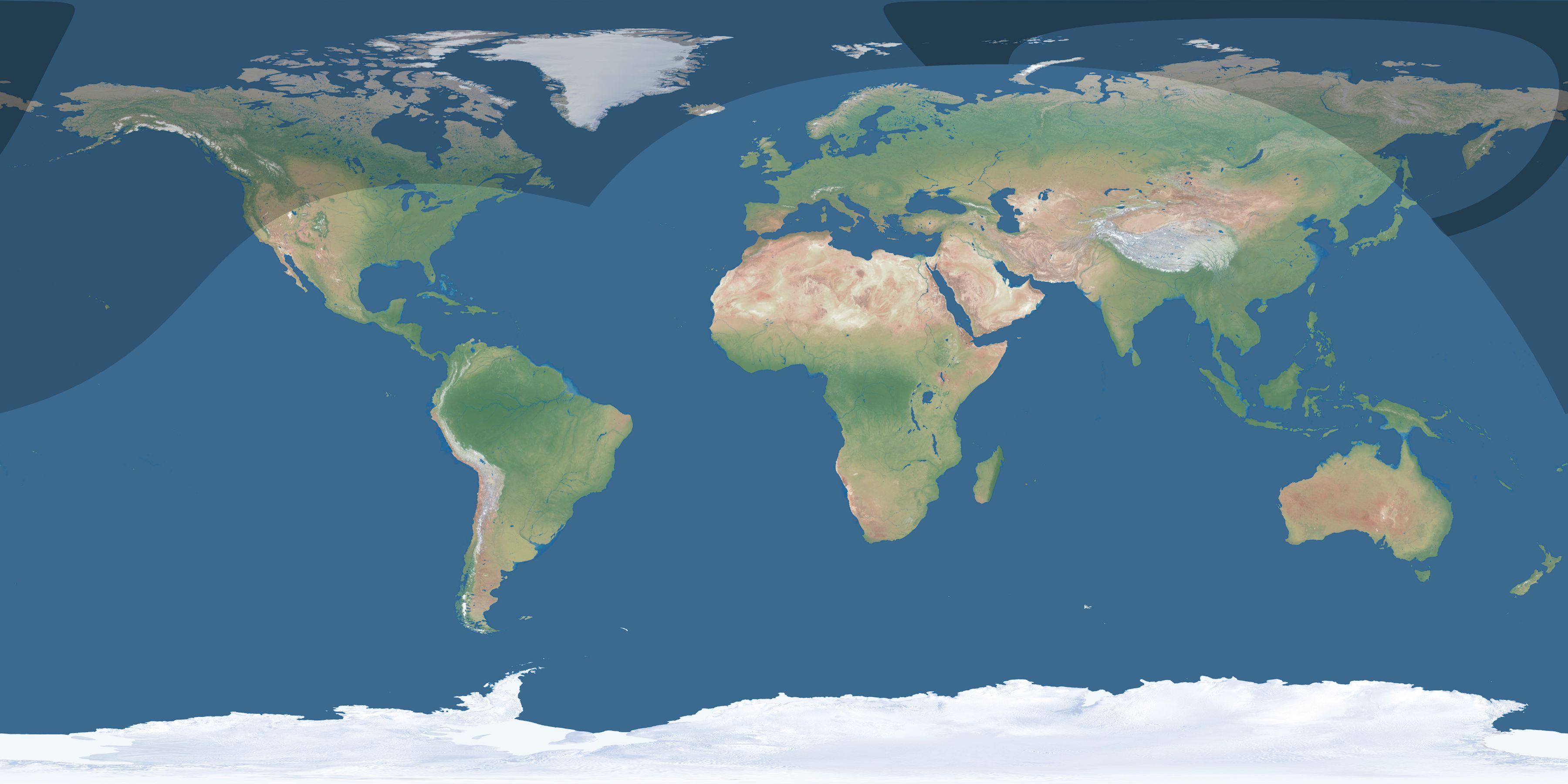 Map of the umbra and penumbra path of the solar eclipse of 04/27/2712