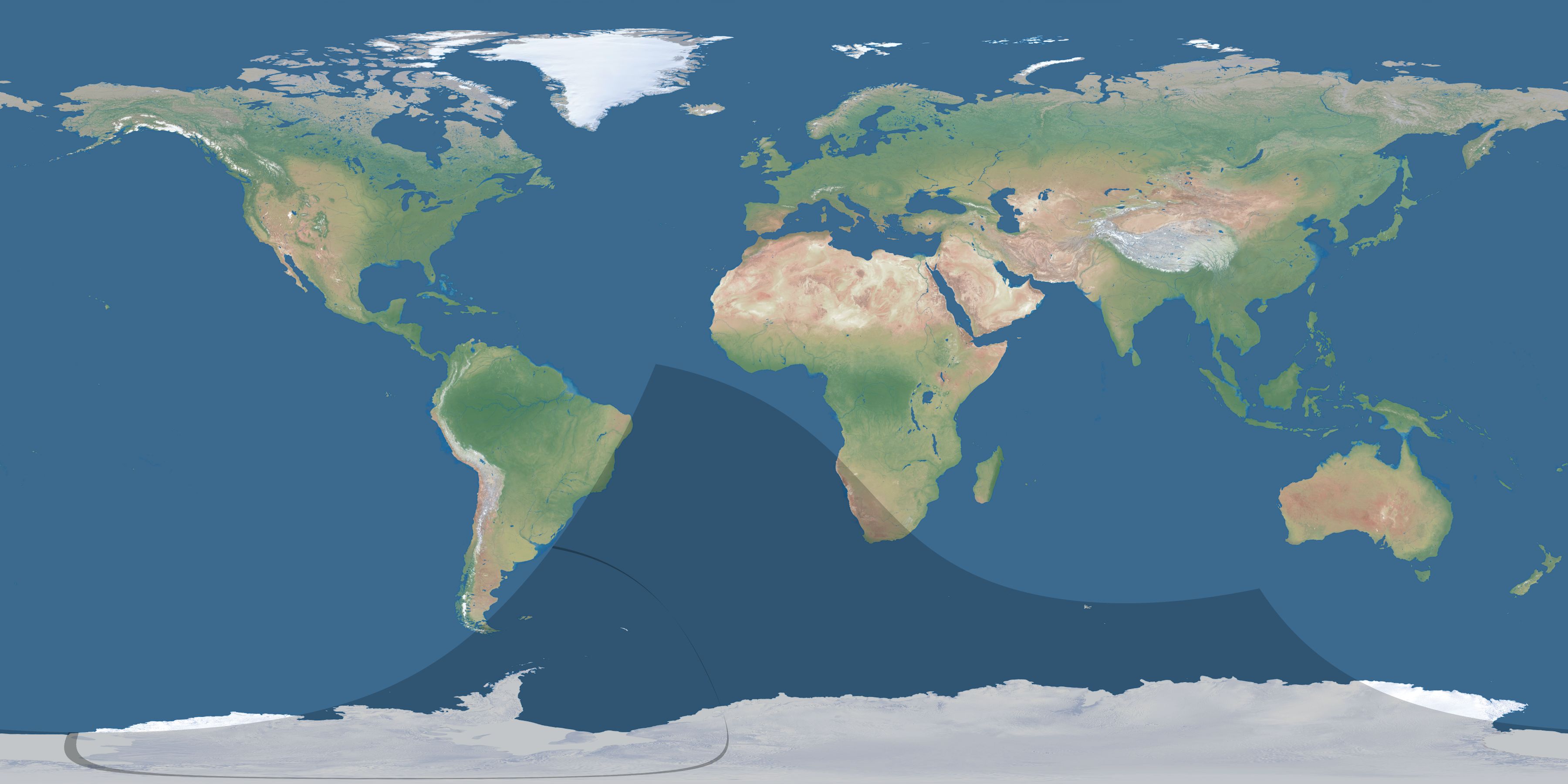 Map of the umbra and penumbra path of the solar eclipse of 10/22/2712