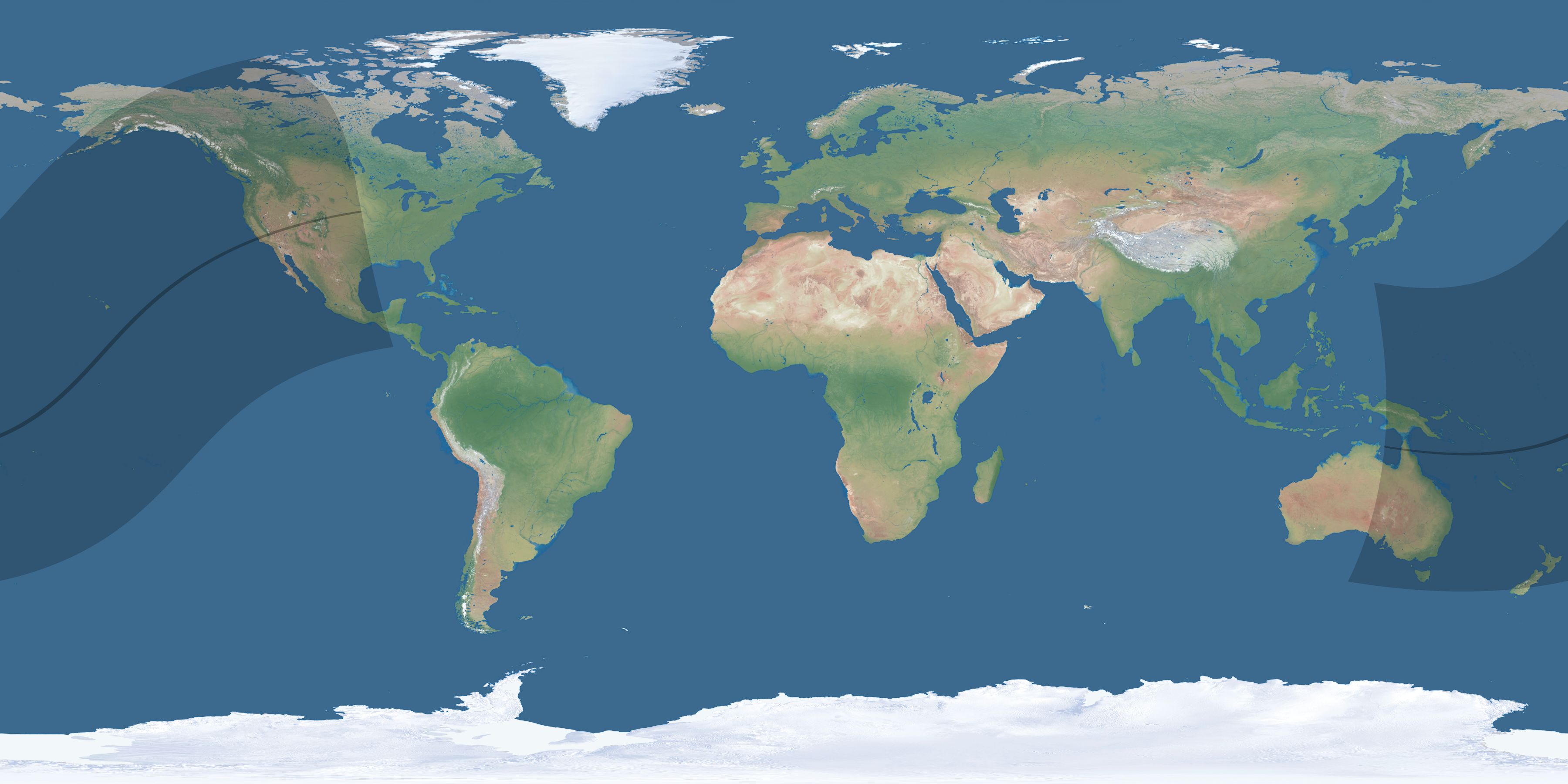 Map of the umbra and penumbra path of the solar eclipse of 02/26/2715