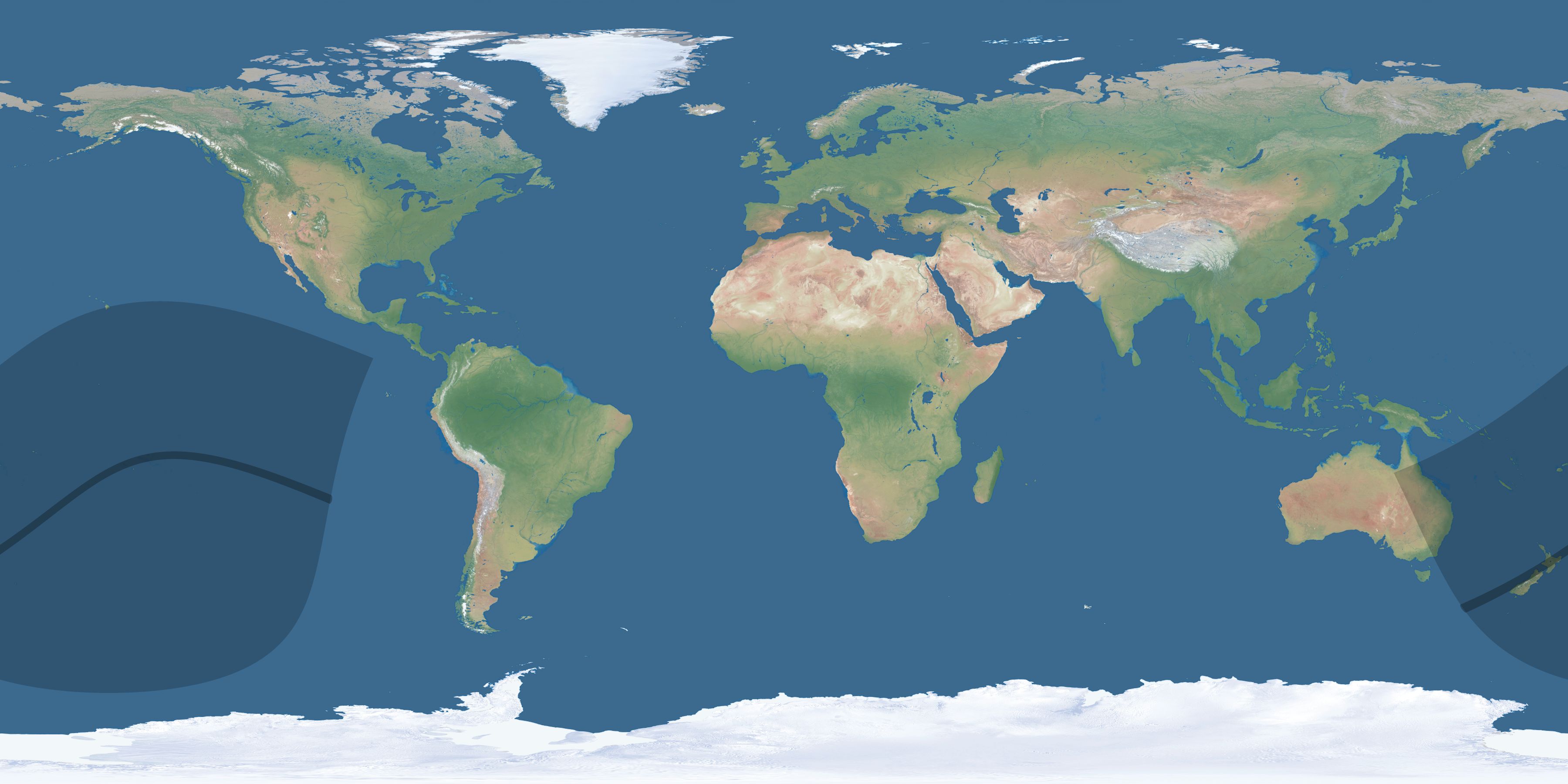 Map of the umbra and penumbra path of the solar eclipse of 05/31/2728