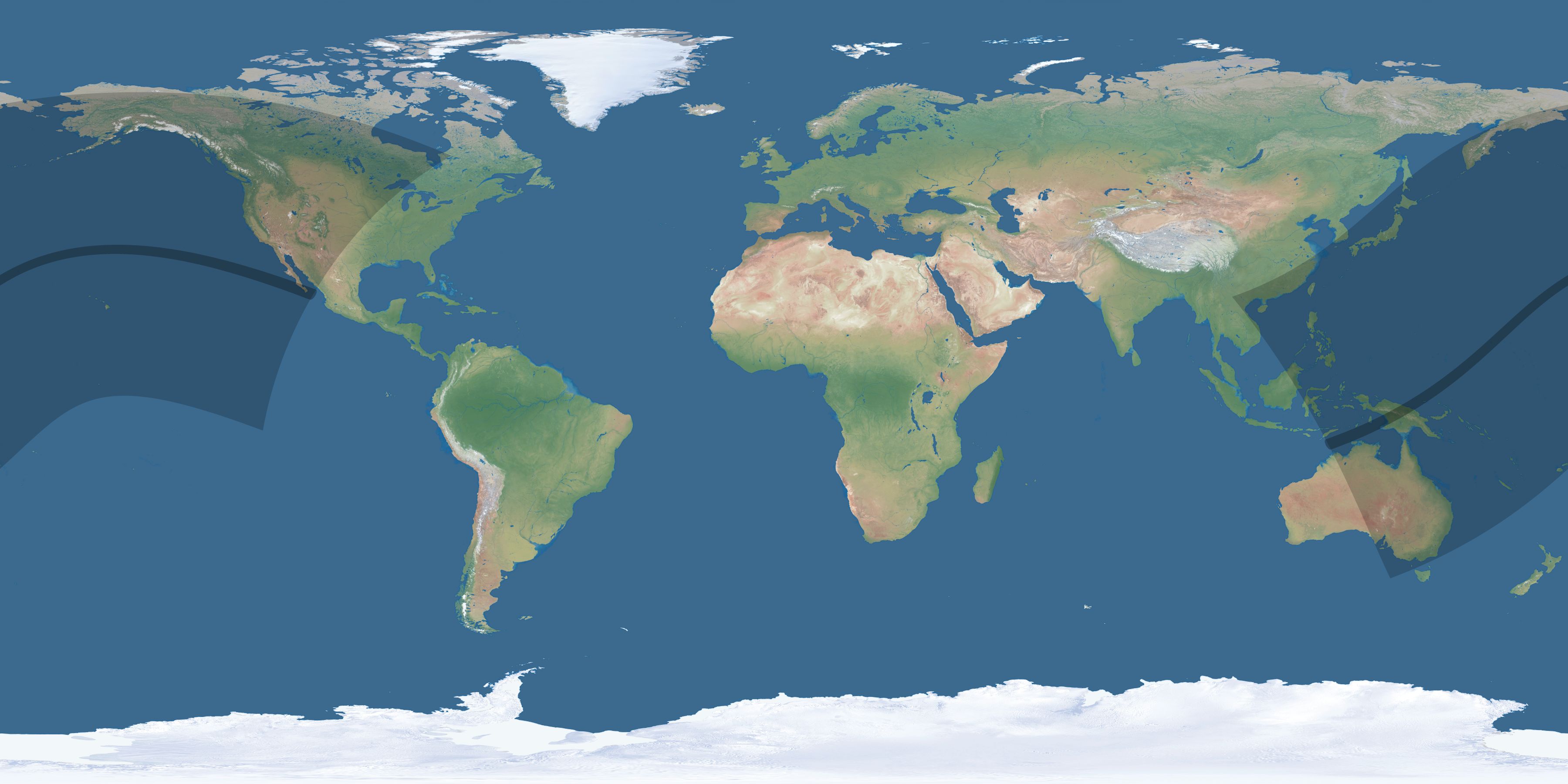 Map of the umbra and penumbra path of the solar eclipse of 05/20/2729