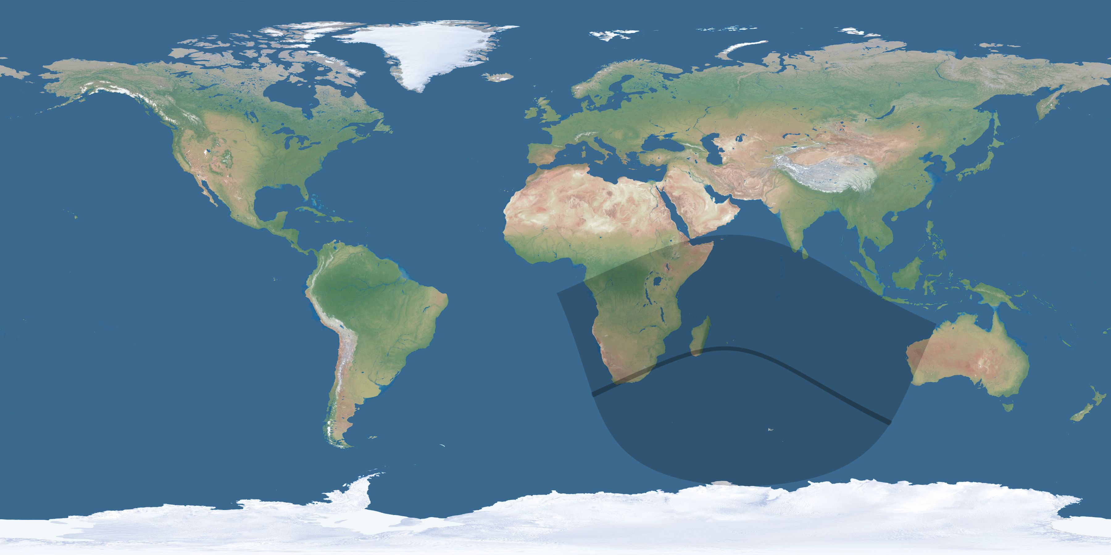 Map of the umbra and penumbra path of the solar eclipse of 06/20/2737