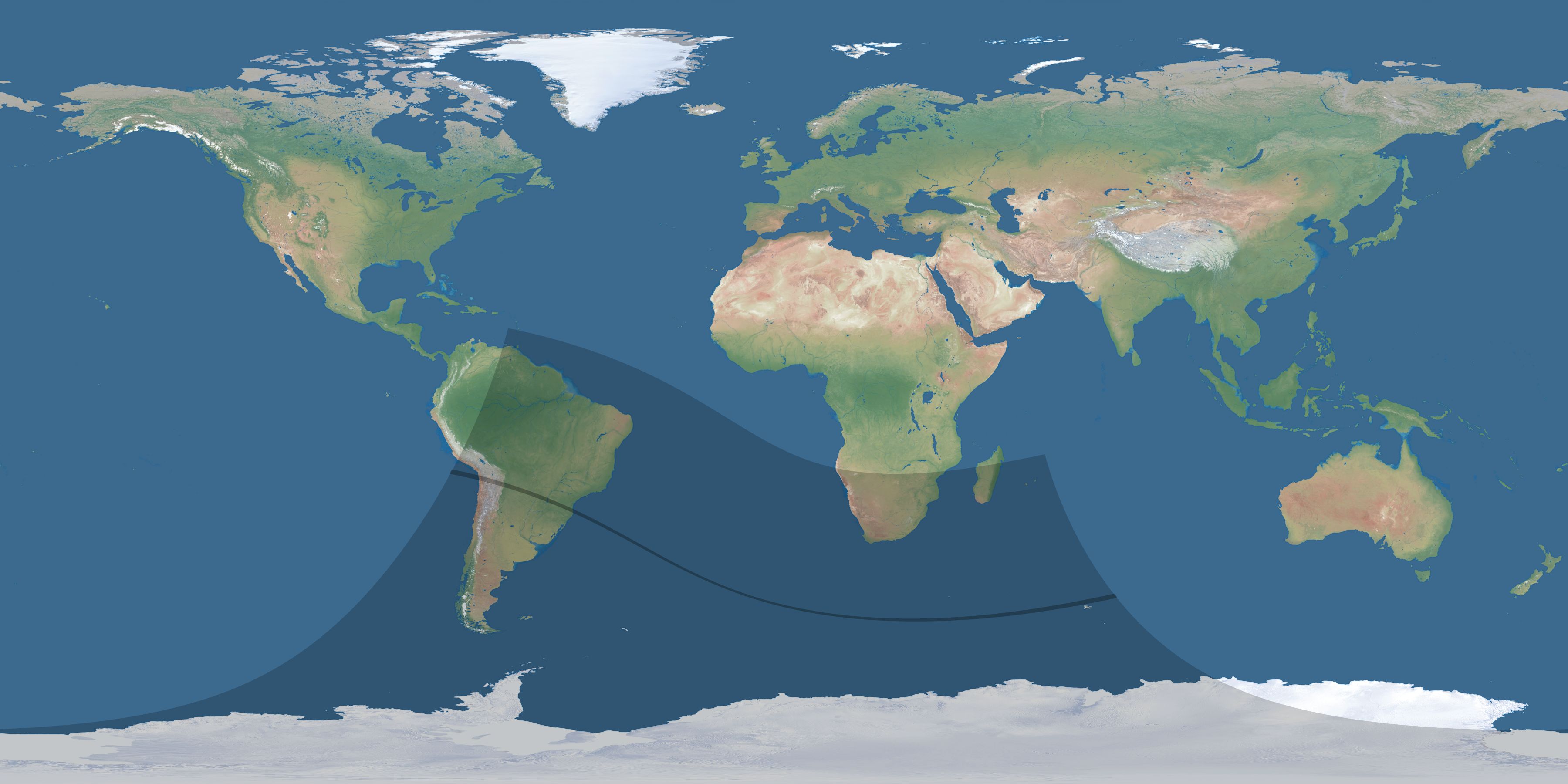 Map of the umbra and penumbra path of the solar eclipse of 10/24/2739