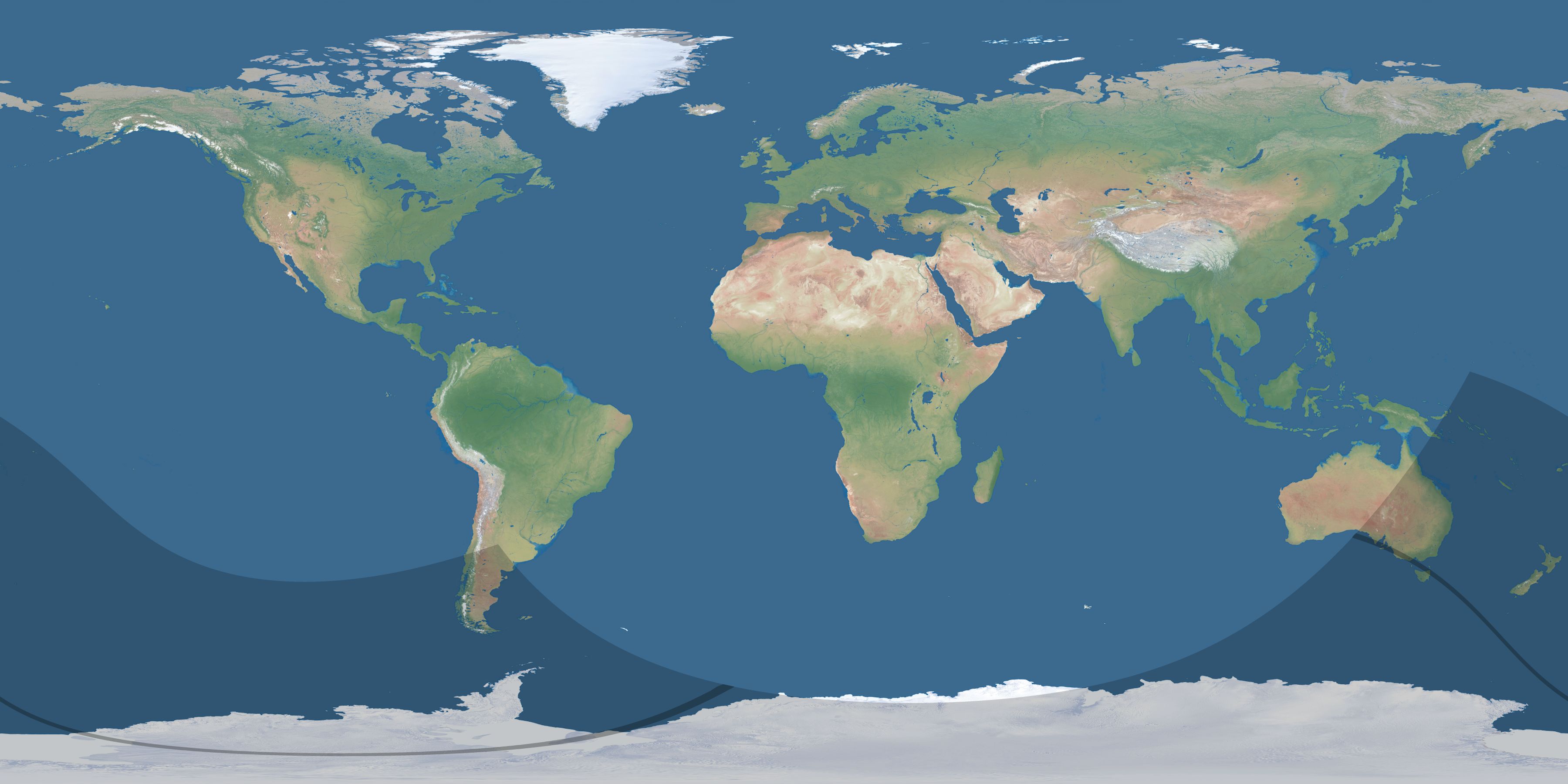 Map of the umbra and penumbra path of the solar eclipse of 11/13/2748