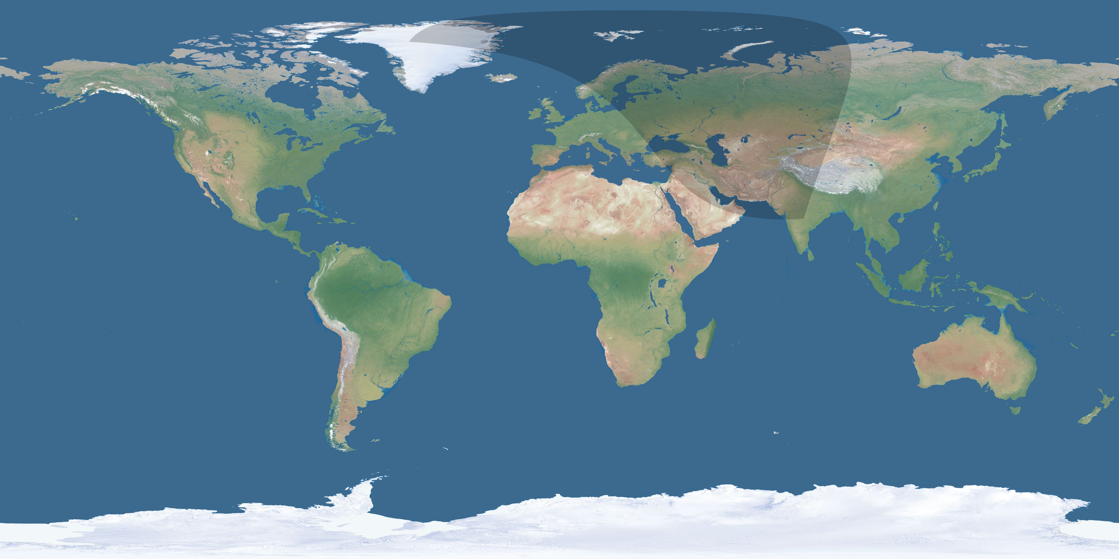 Map of the umbra and penumbra path of the solar eclipse of 10/03/2749