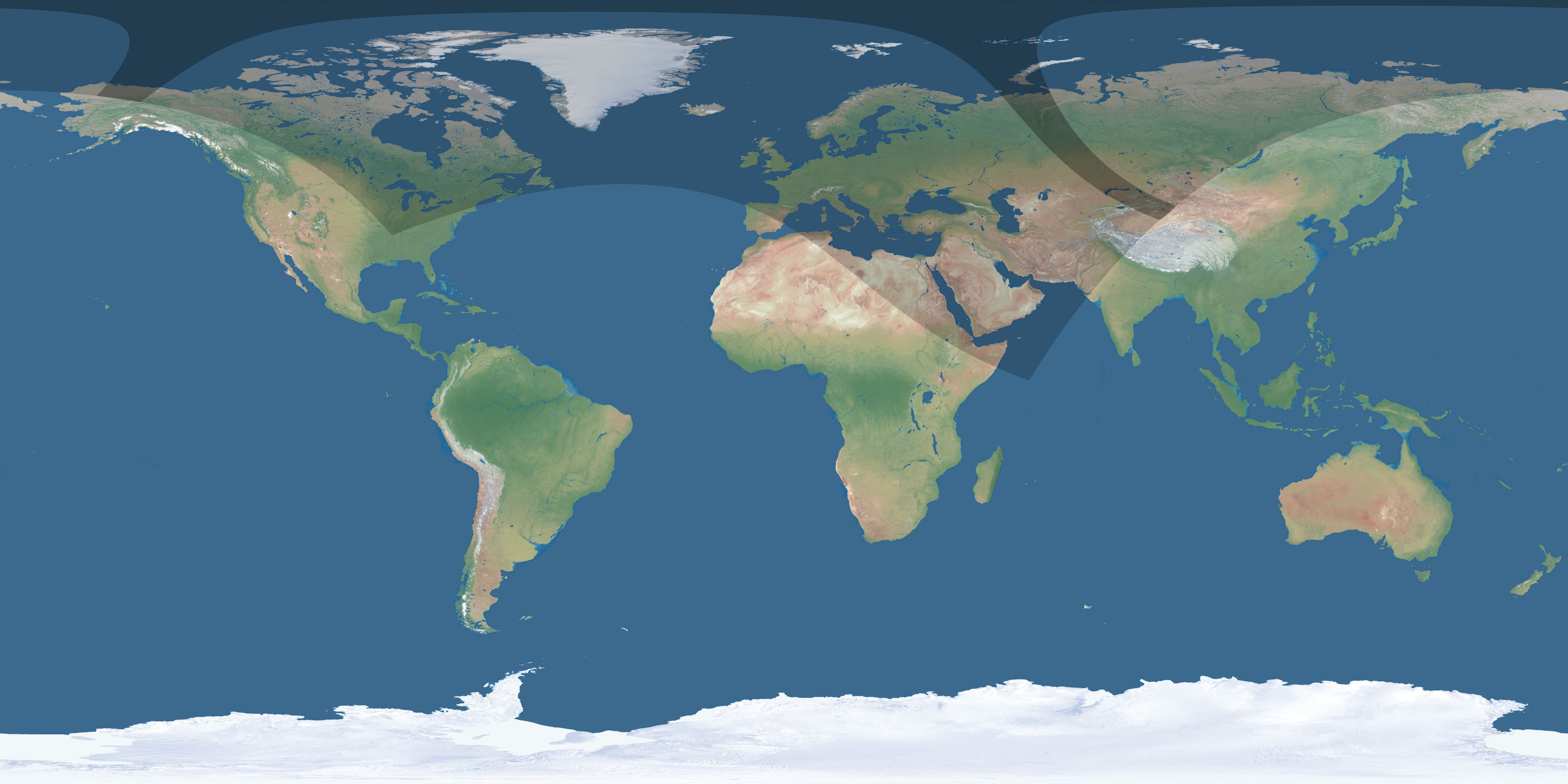Map of the umbra and penumbra path of the solar eclipse of 07/22/2753