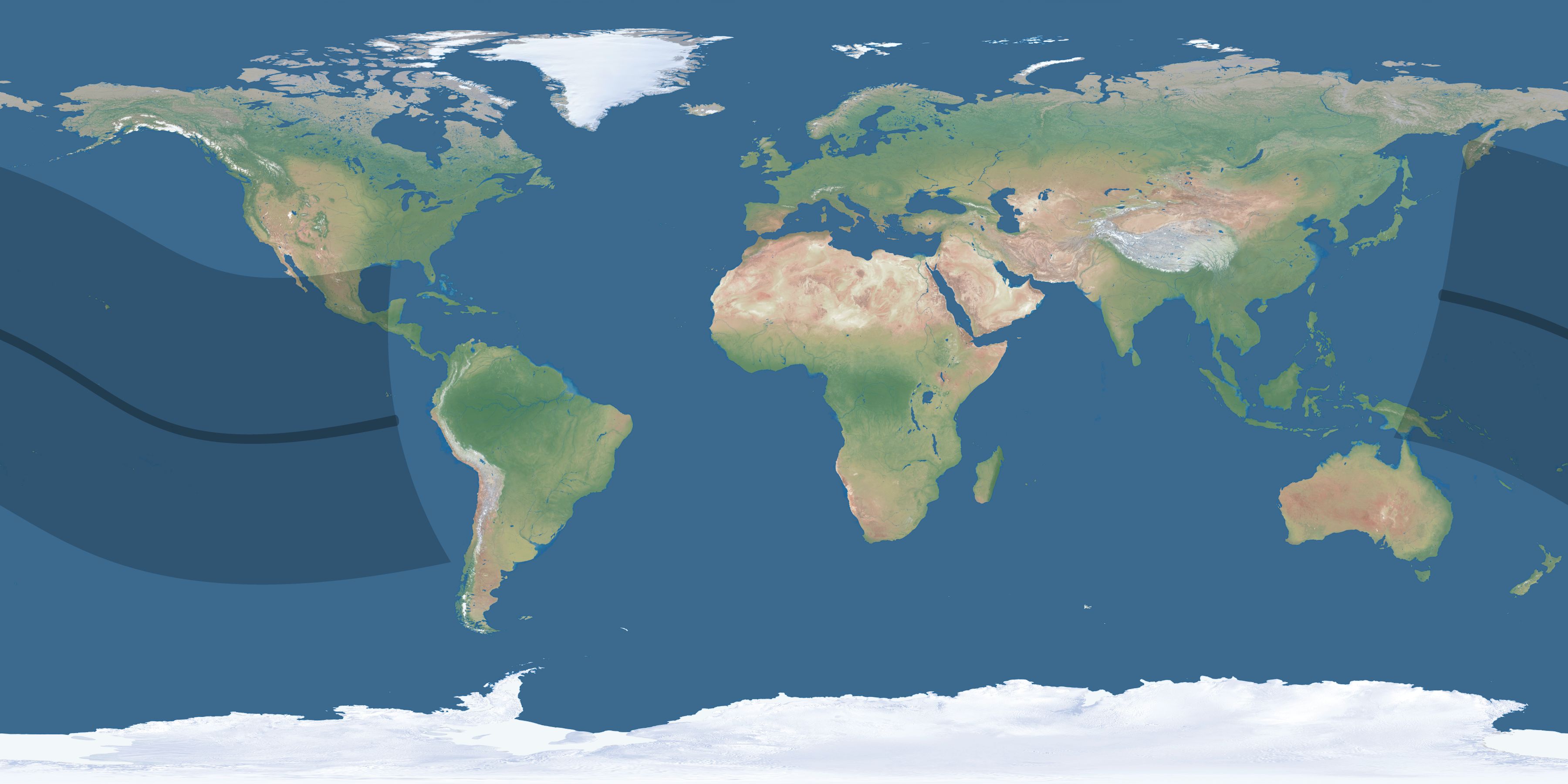 Map of the umbra and penumbra path of the solar eclipse of 10/24/2758