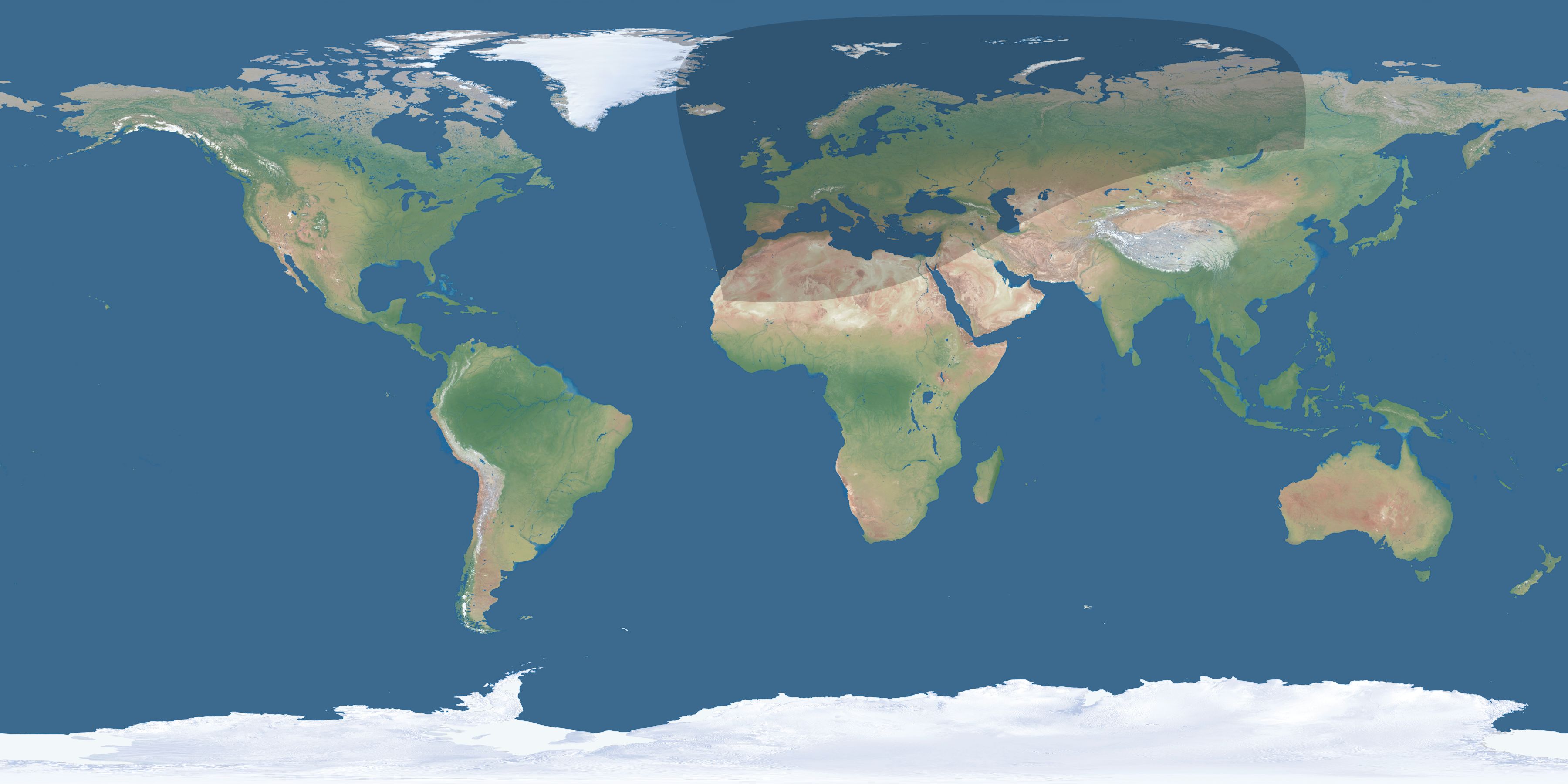 Map of the umbra and penumbra path of the solar eclipse of 03/09/2760