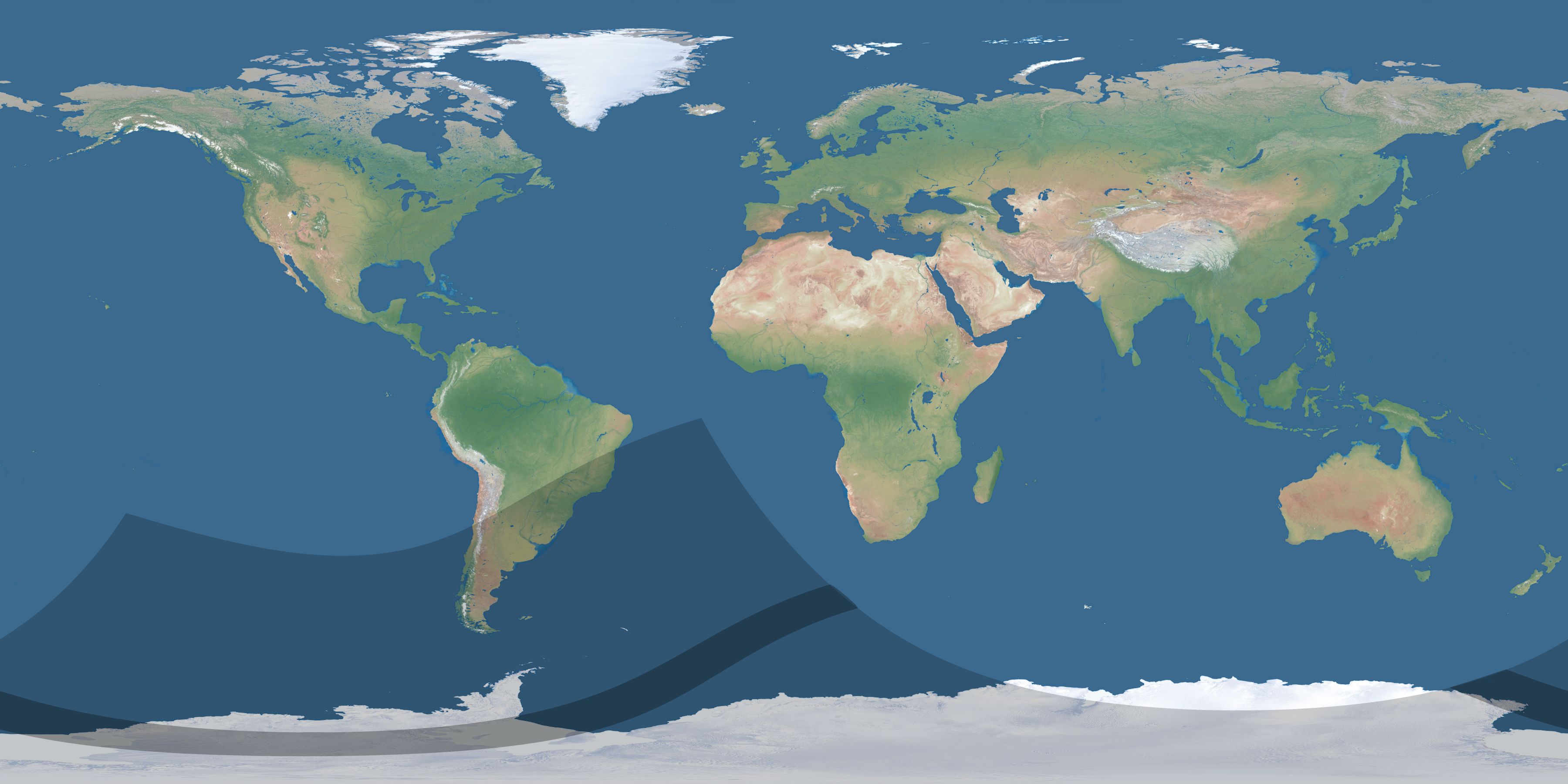 Map of the umbra and penumbra path of the solar eclipse of 02/05/2763