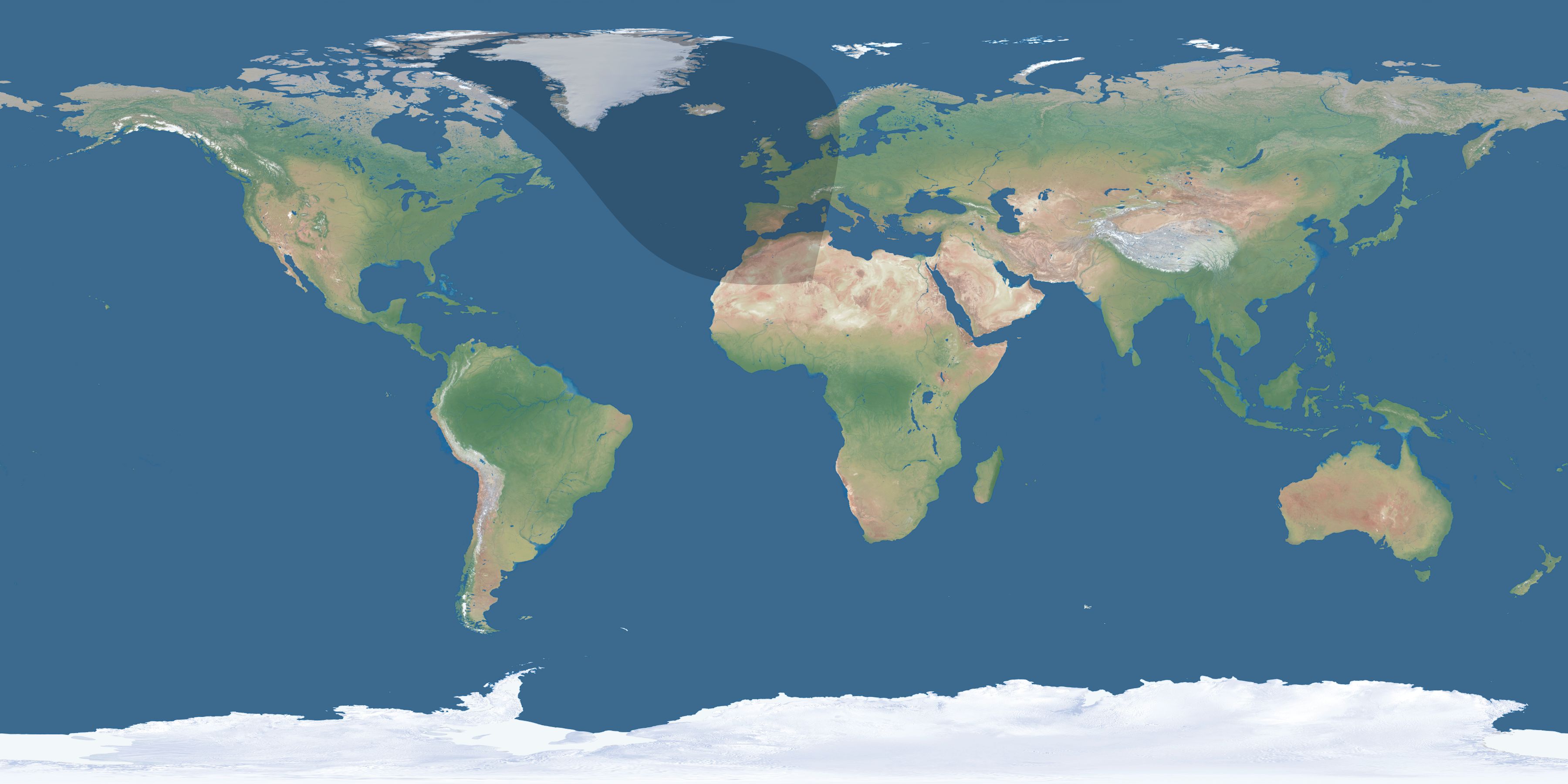 Map of the umbra and penumbra path of the solar eclipse of 10/15/2767
