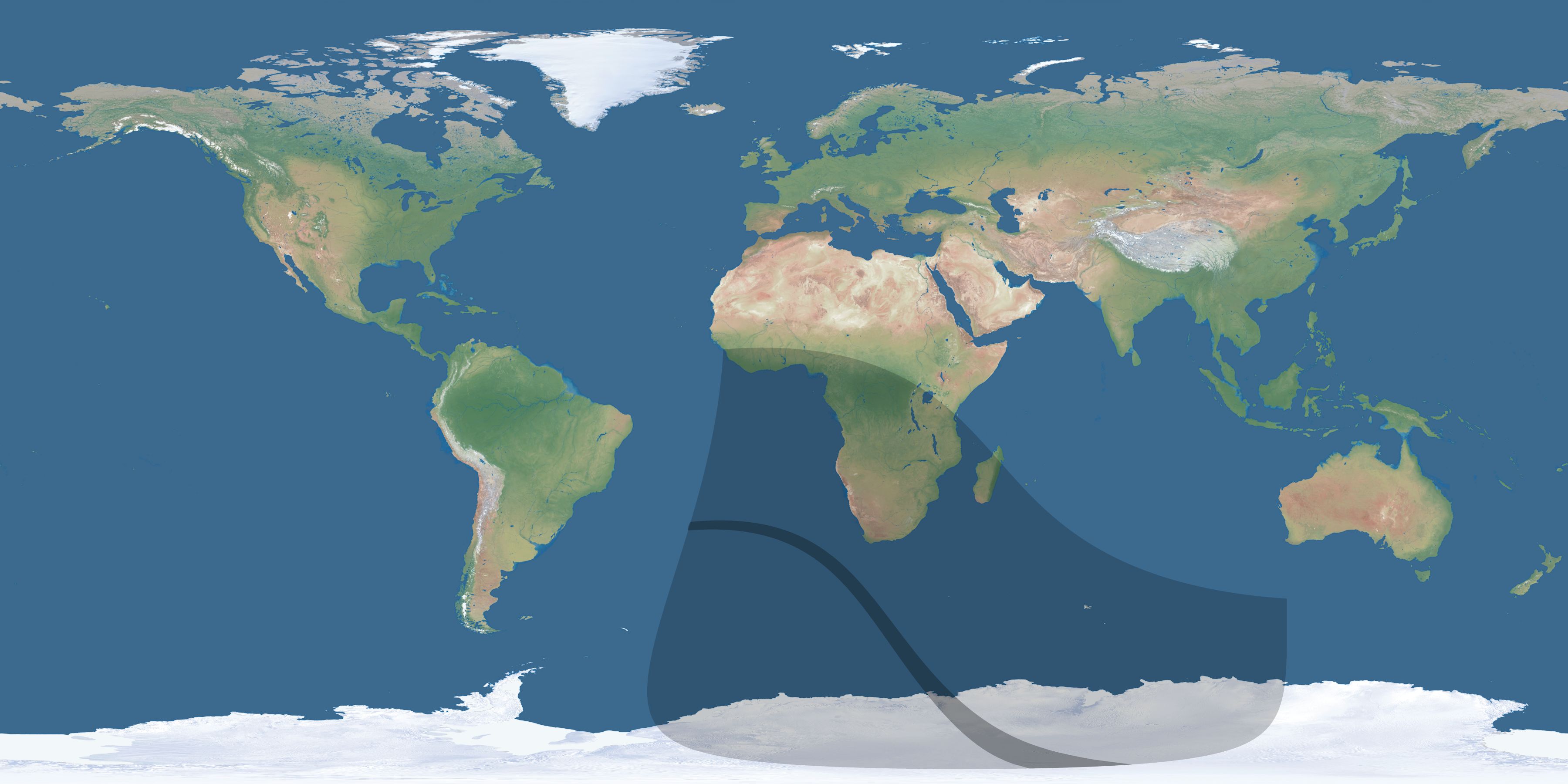 Map of the umbra and penumbra path of the solar eclipse of 09/11/2770