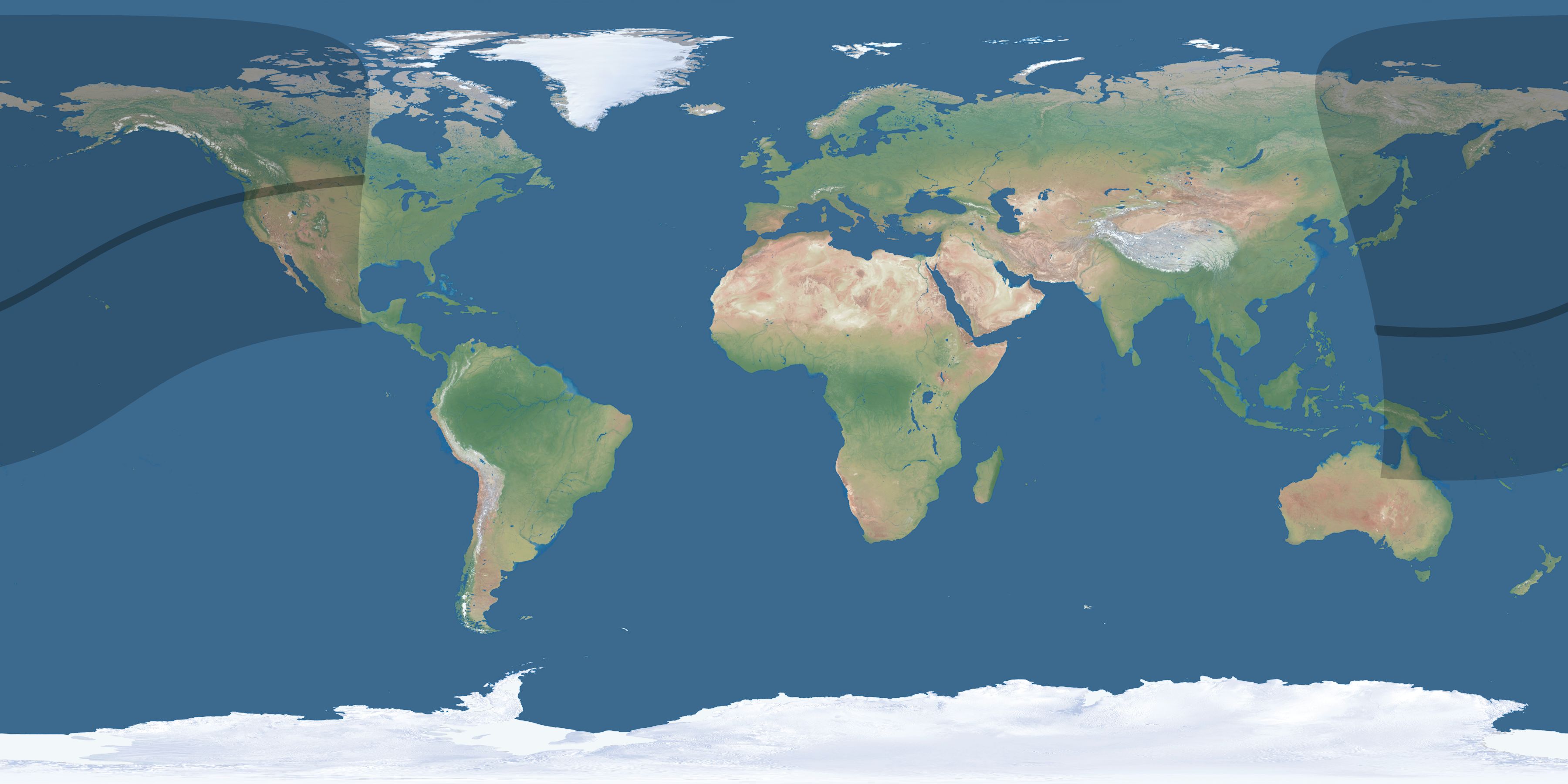 Map of the umbra and penumbra path of the solar eclipse of 03/10/2779