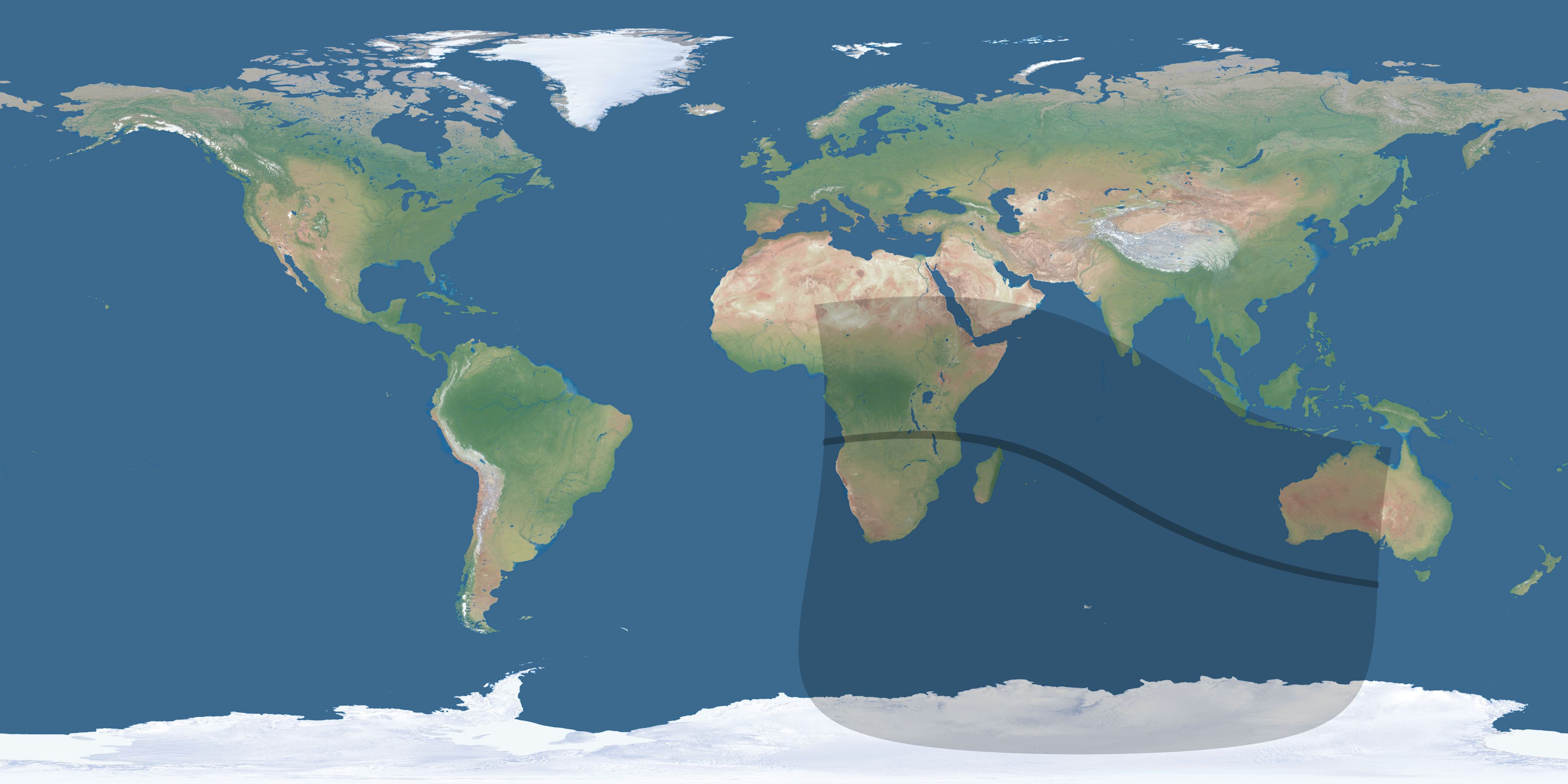 Map of the umbra and penumbra path of the solar eclipse of 09/02/2779