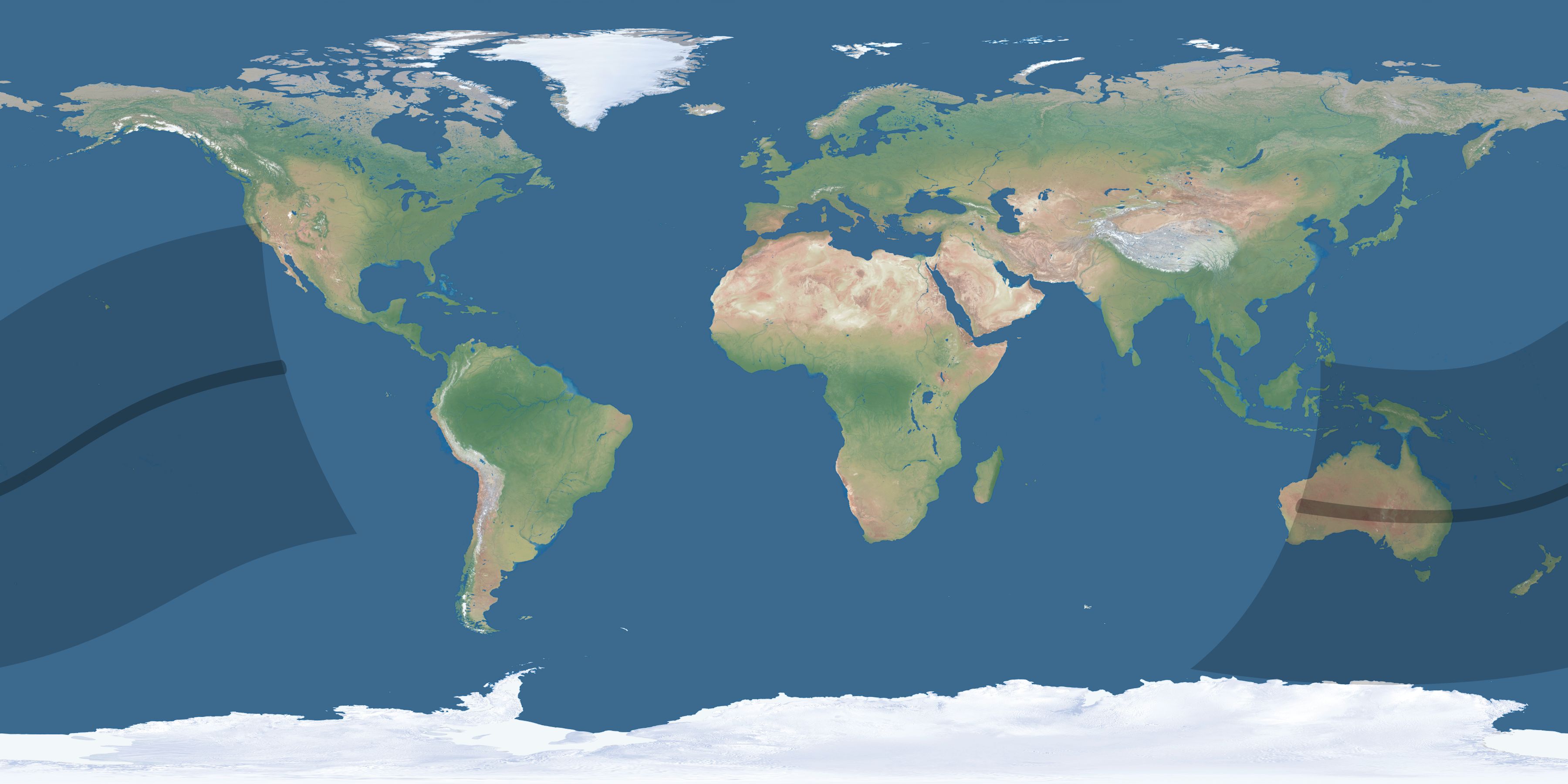 Map of the umbra and penumbra path of the solar eclipse of 02/27/2780