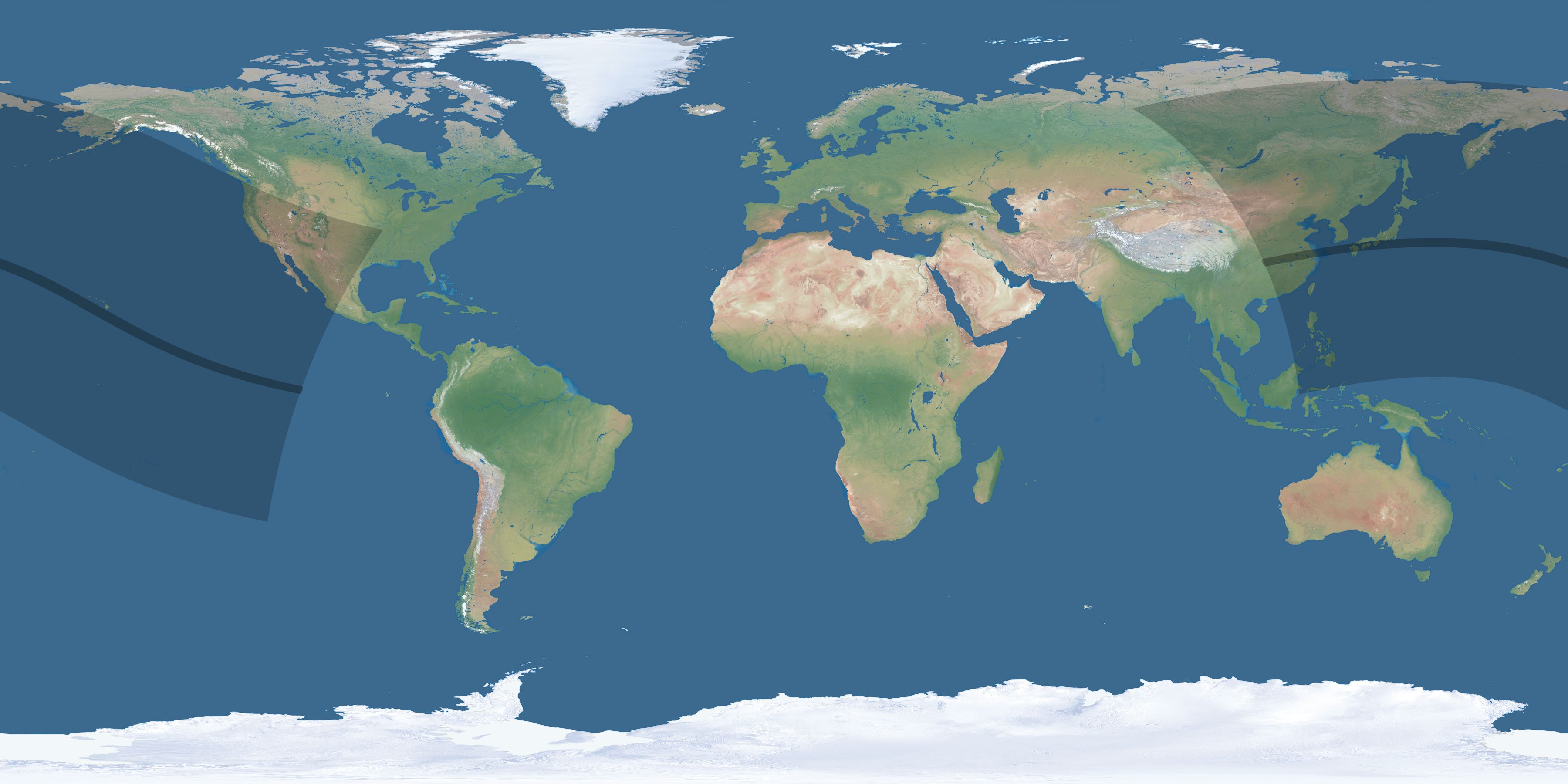 Map of the umbra and penumbra path of the solar eclipse of 08/22/2780