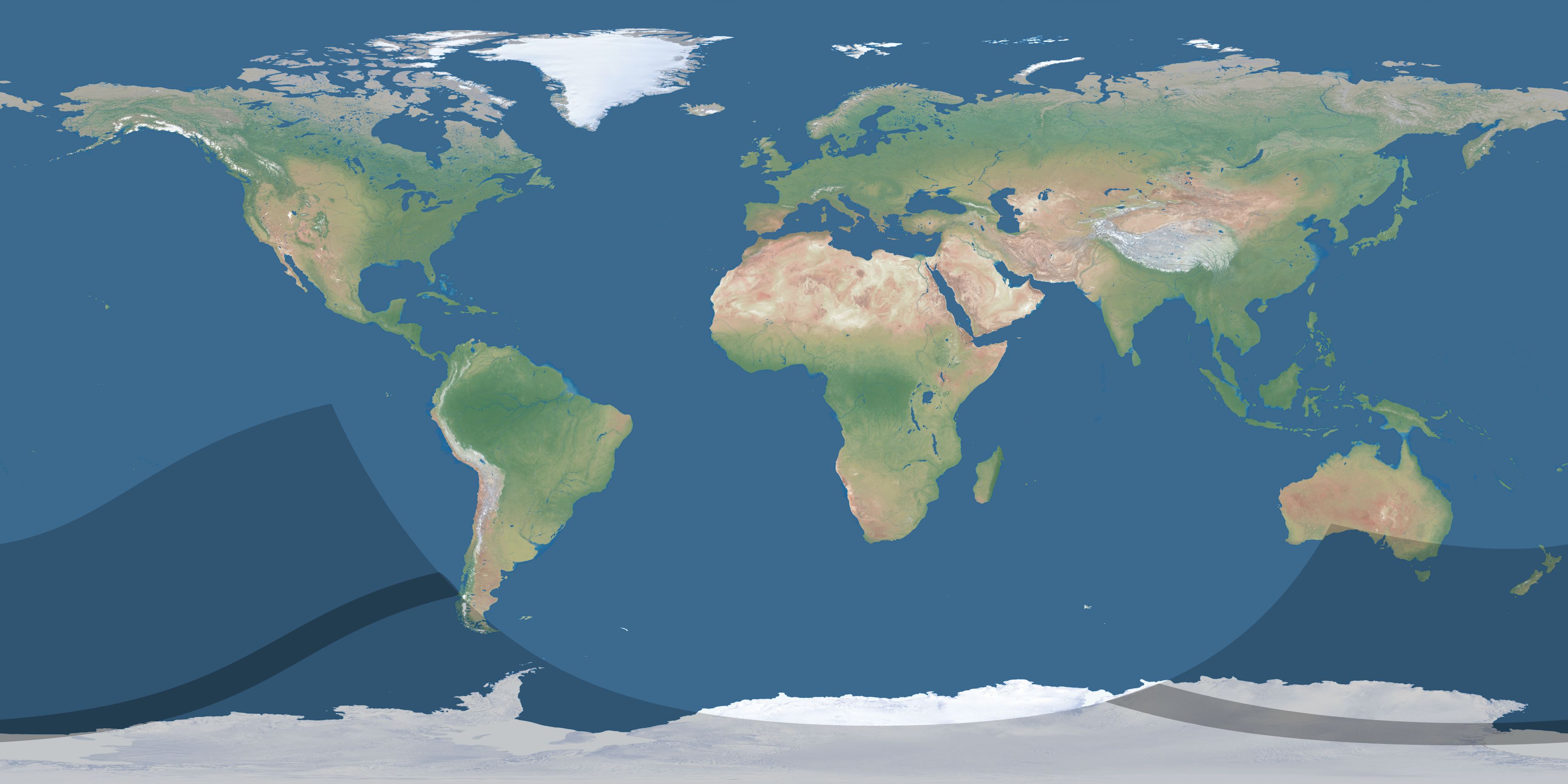 Map of the umbra and penumbra path of the solar eclipse of 02/15/2781