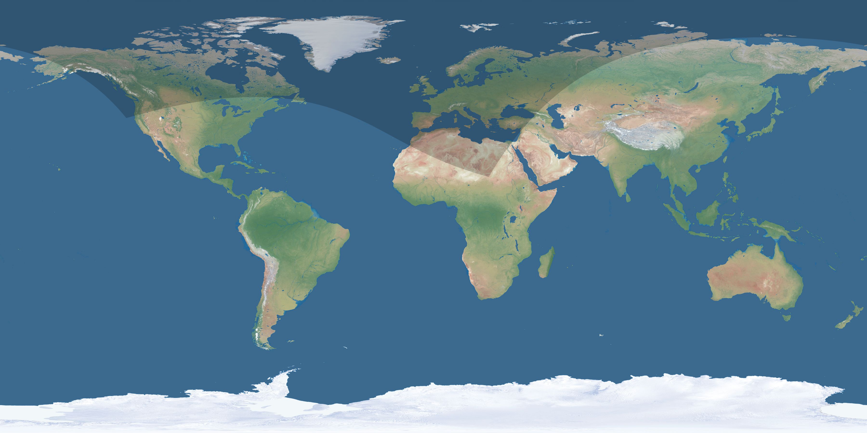 Map of the umbra and penumbra path of the solar eclipse of 08/12/2781