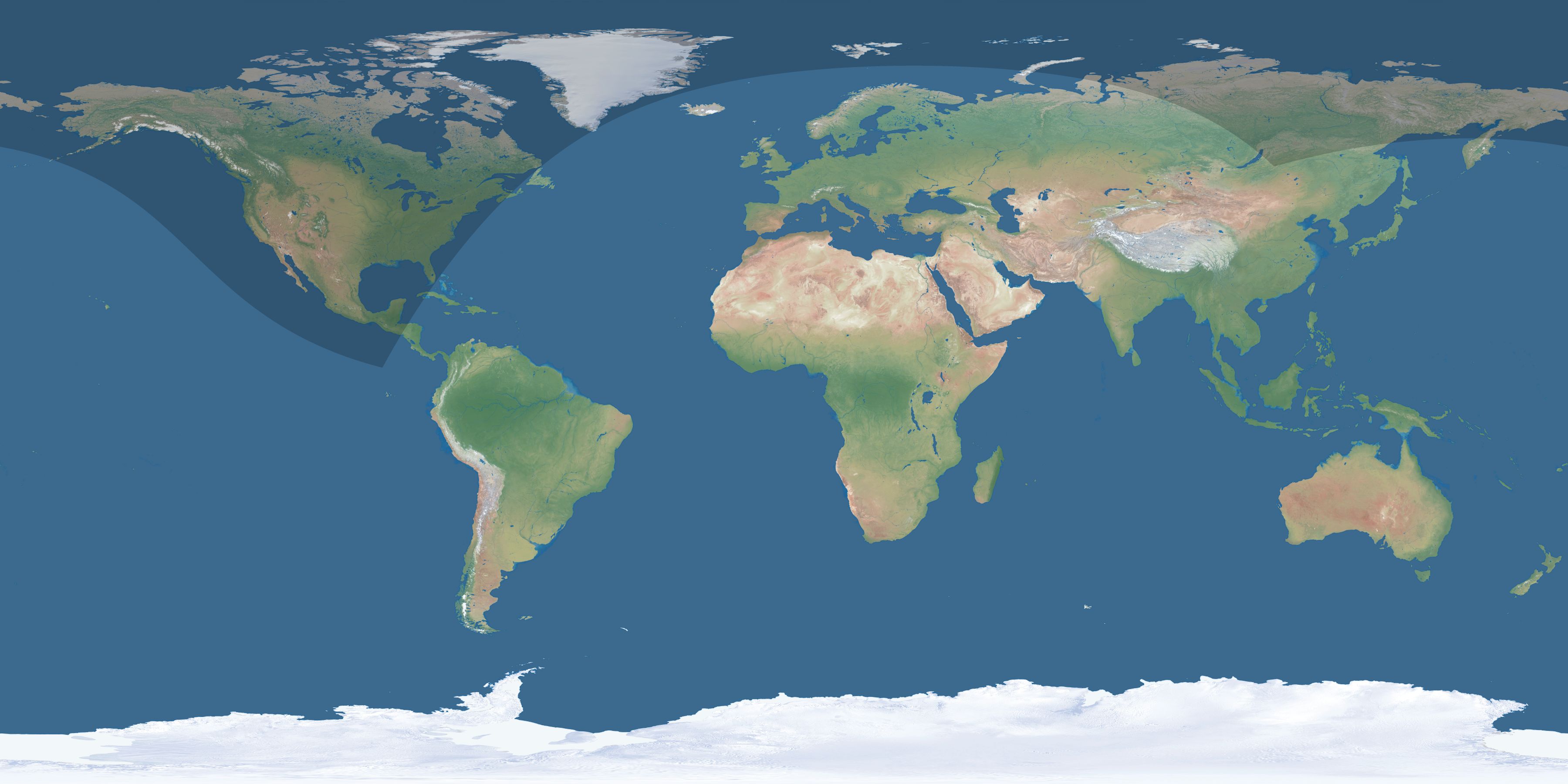 Map of the umbra and penumbra path of the solar eclipse of 08/13/2789