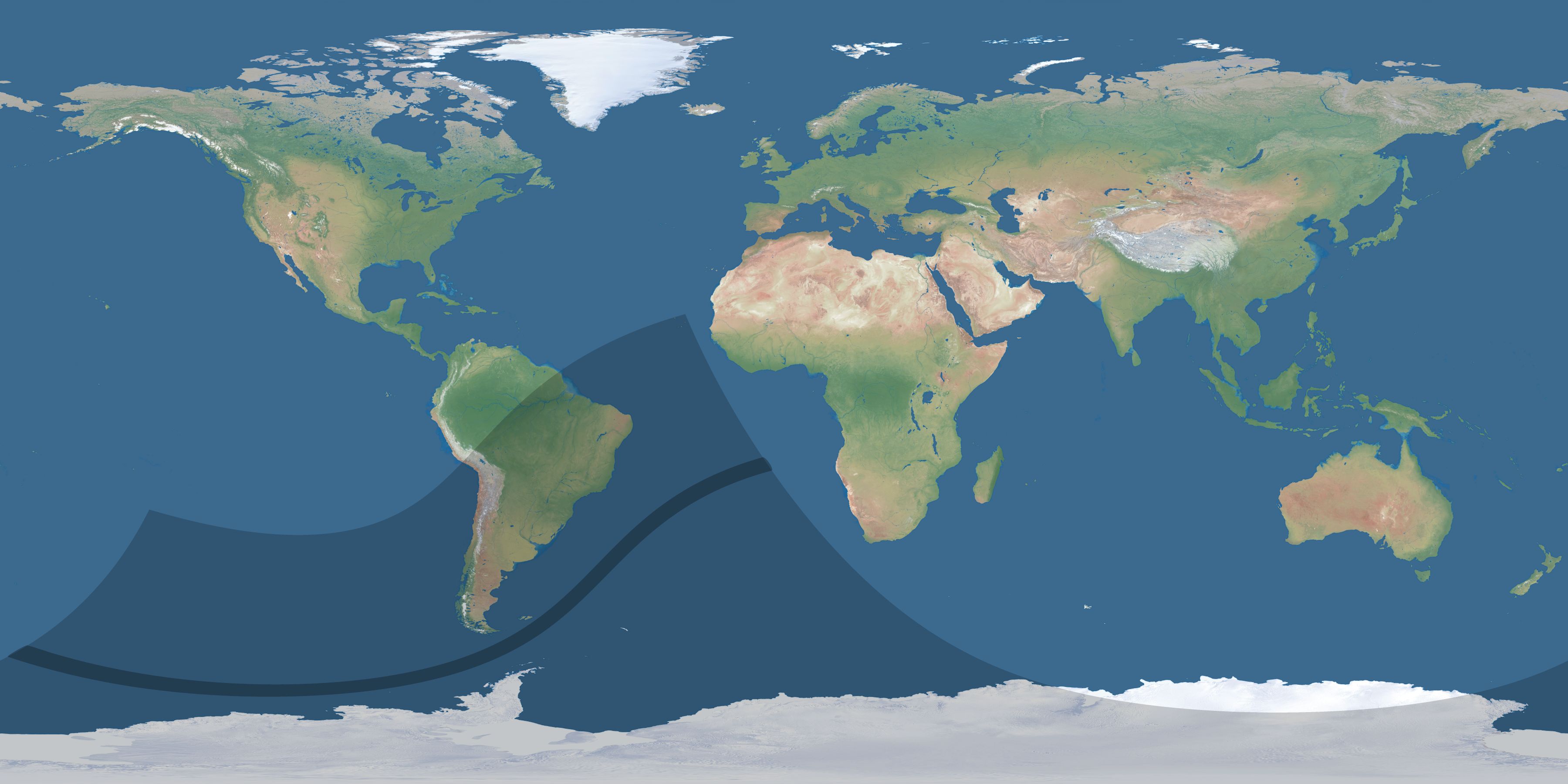Map of the umbra and penumbra path of the solar eclipse of 02/06/2790