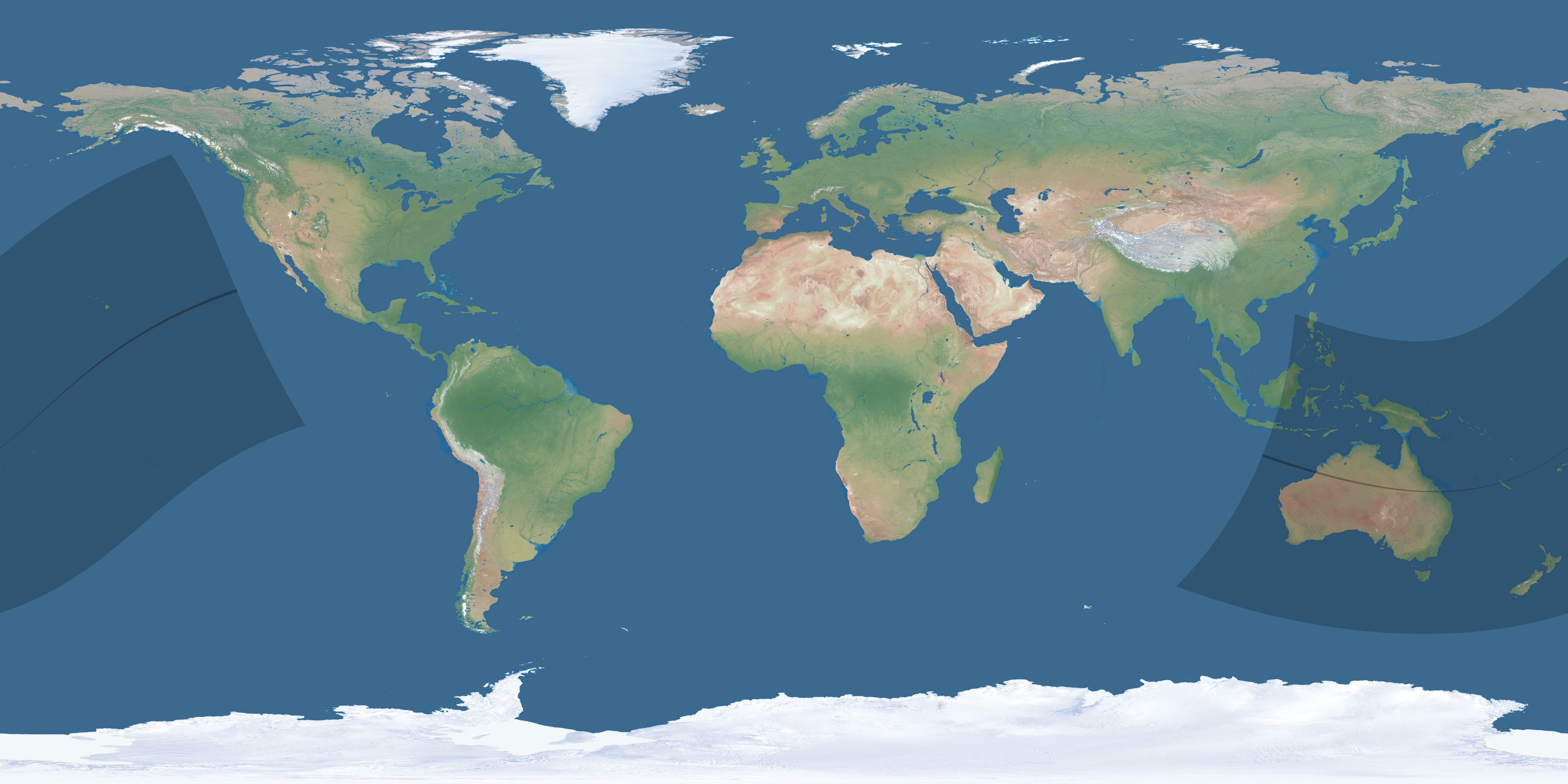 Map of the umbra and penumbra path of the solar eclipse of 01/26/2791