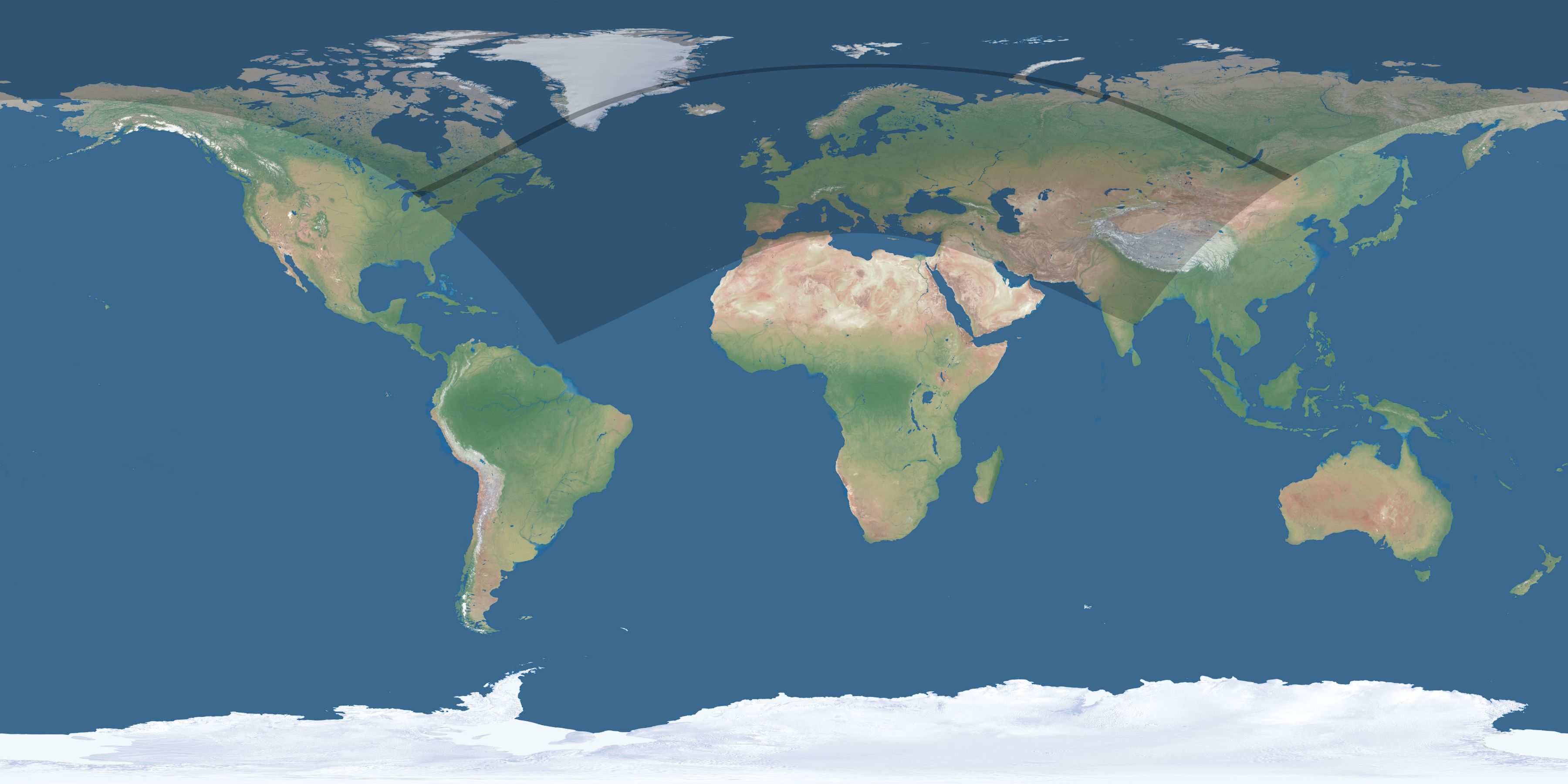 Map of the umbra and penumbra path of the solar eclipse of 05/31/2793
