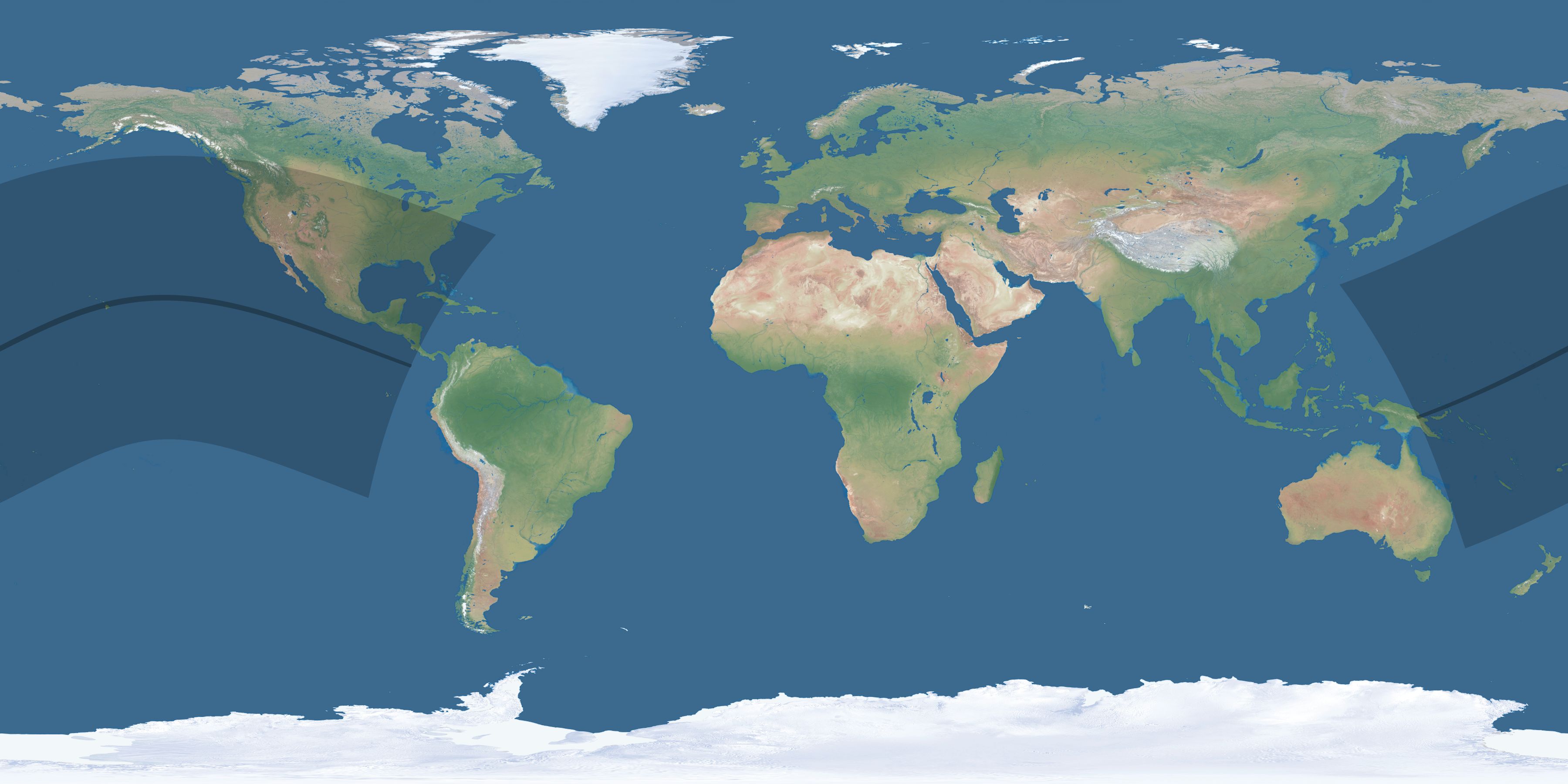 Map of the umbra and penumbra path of the solar eclipse of 05/21/2794