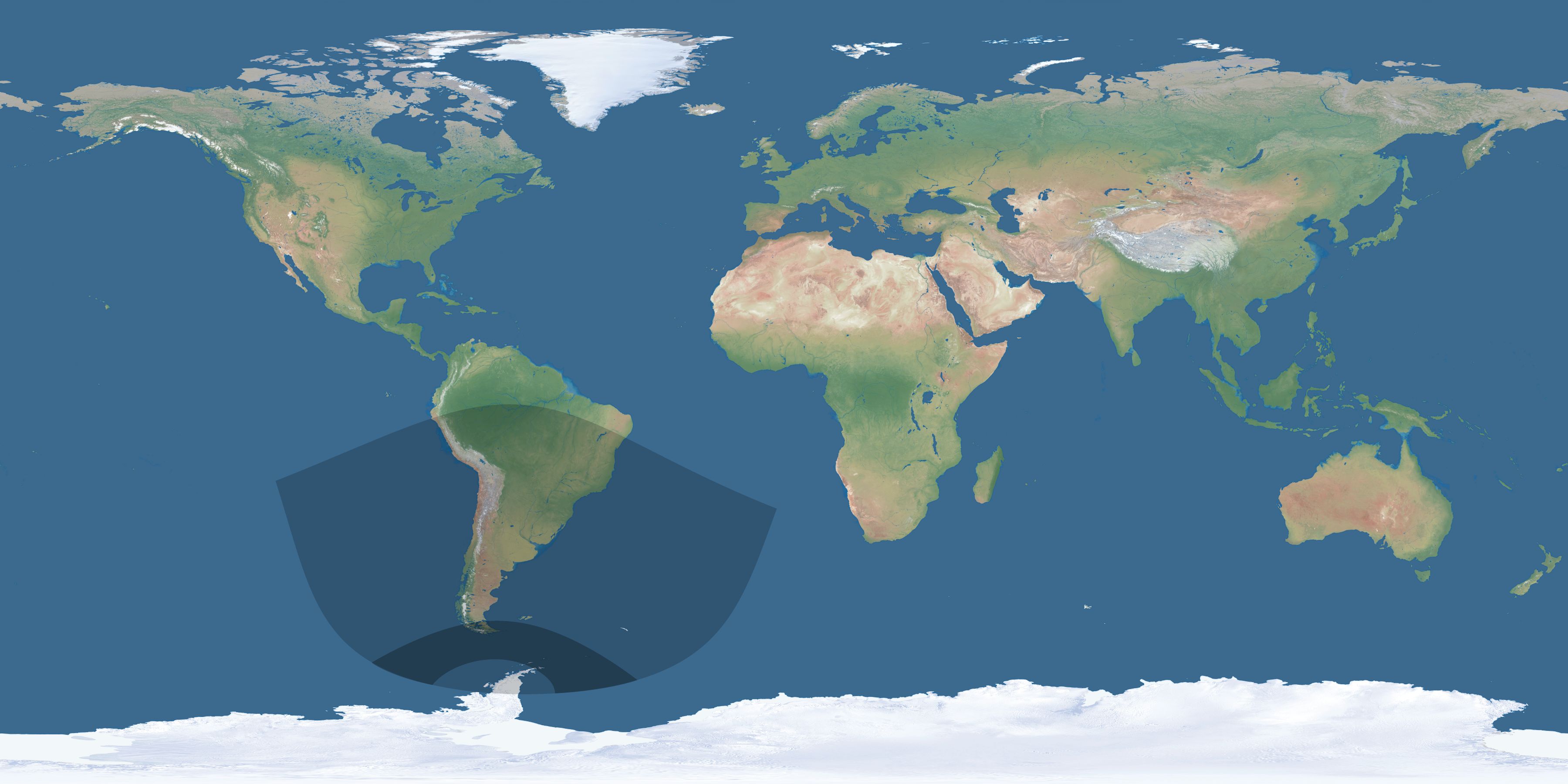 Map of the umbra and penumbra path of the solar eclipse of 07/13/2800