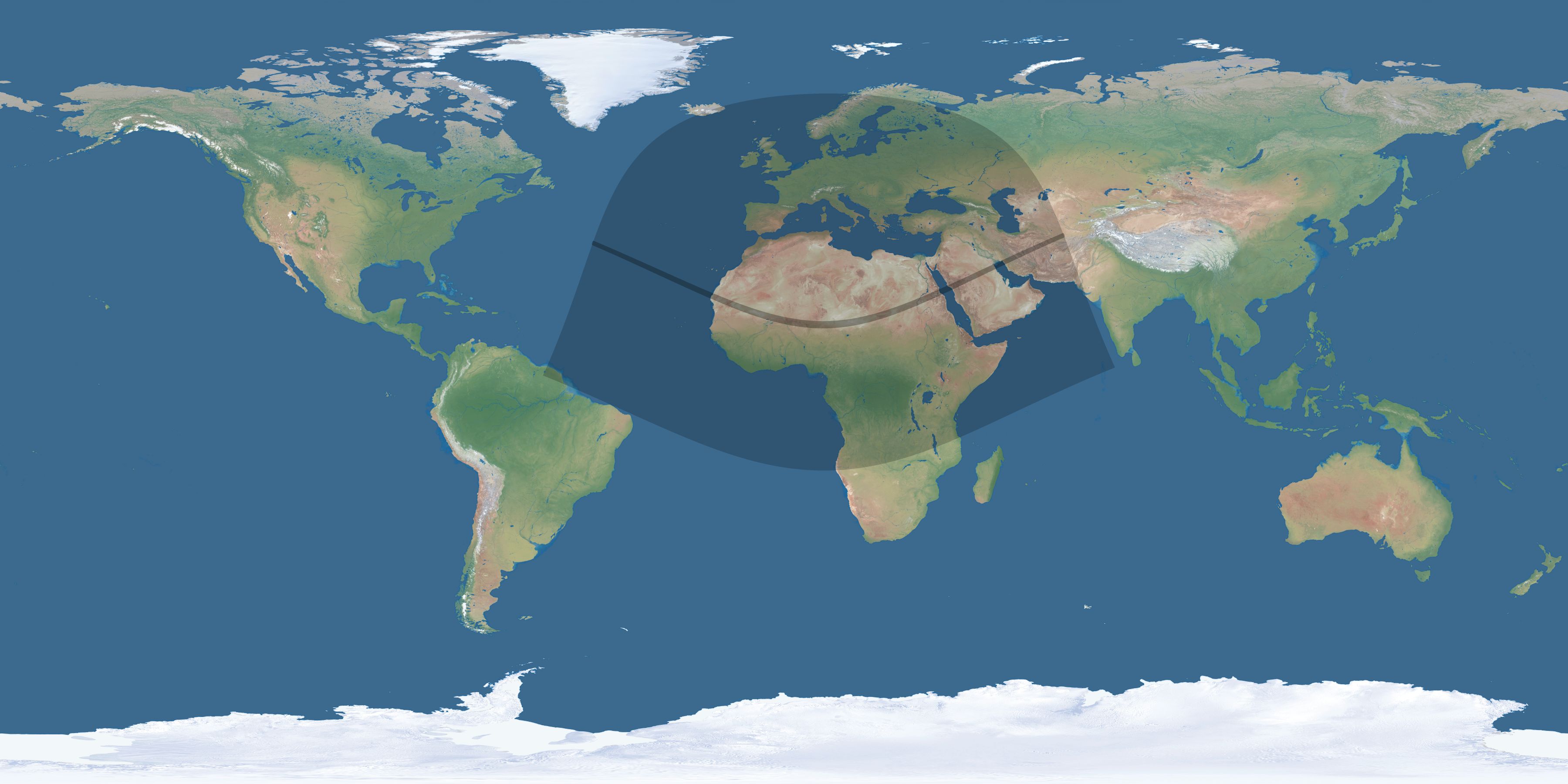 Map of the umbra and penumbra path of the solar eclipse of 01/06/2801
