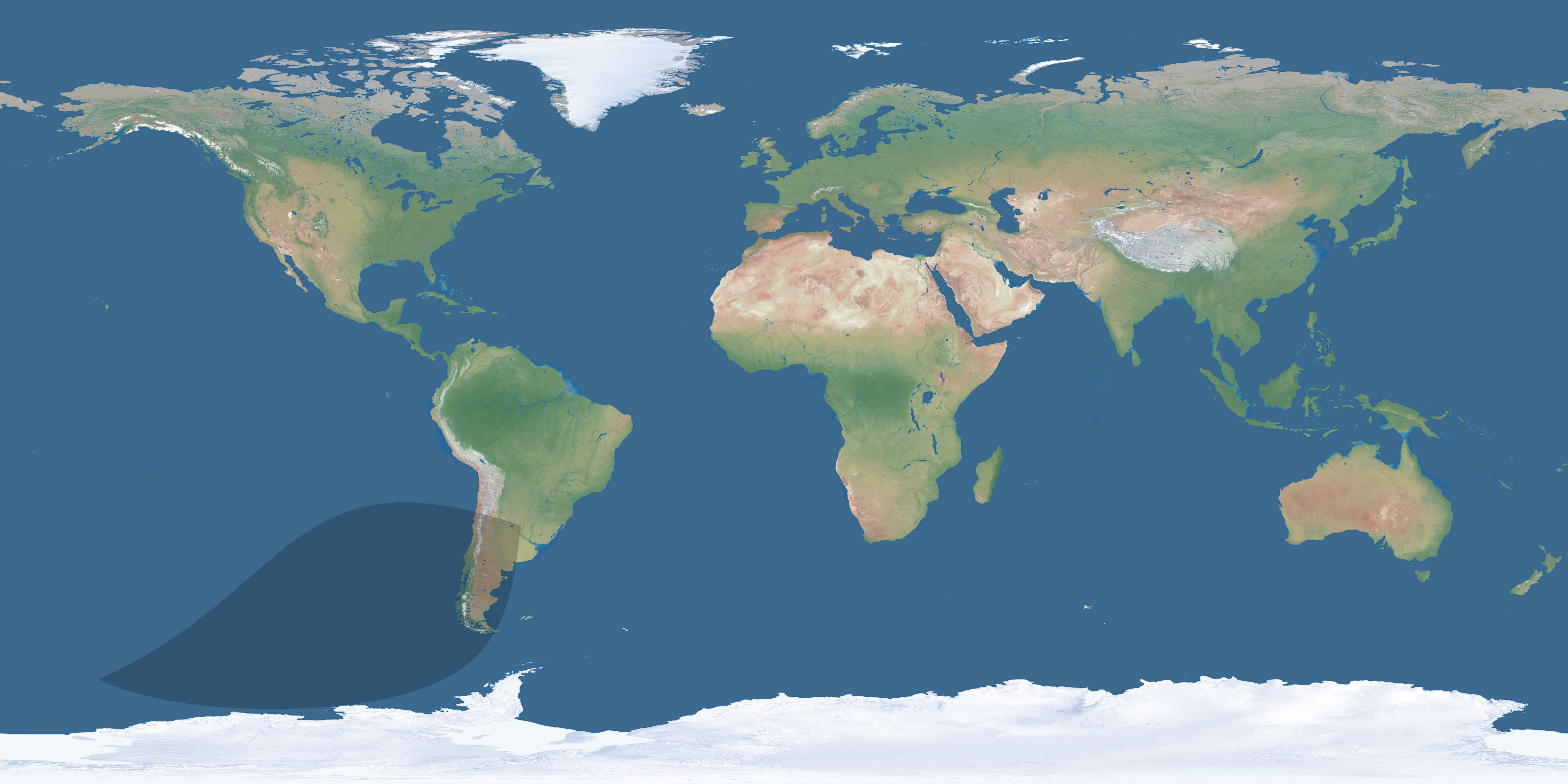 Map of the umbra and penumbra path of the solar eclipse of 05/12/2803