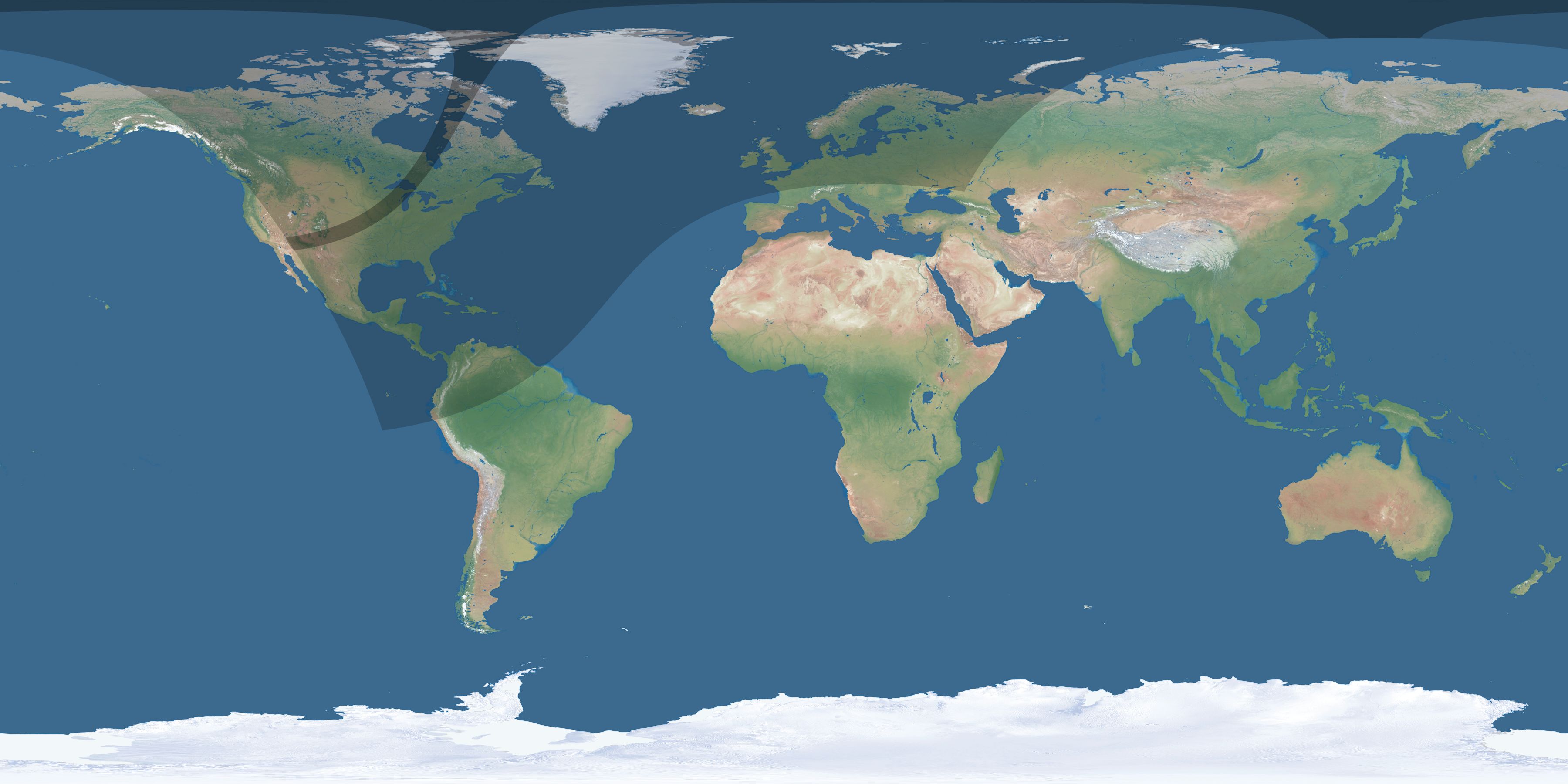 Map of the umbra and penumbra path of the solar eclipse of 04/10/2806