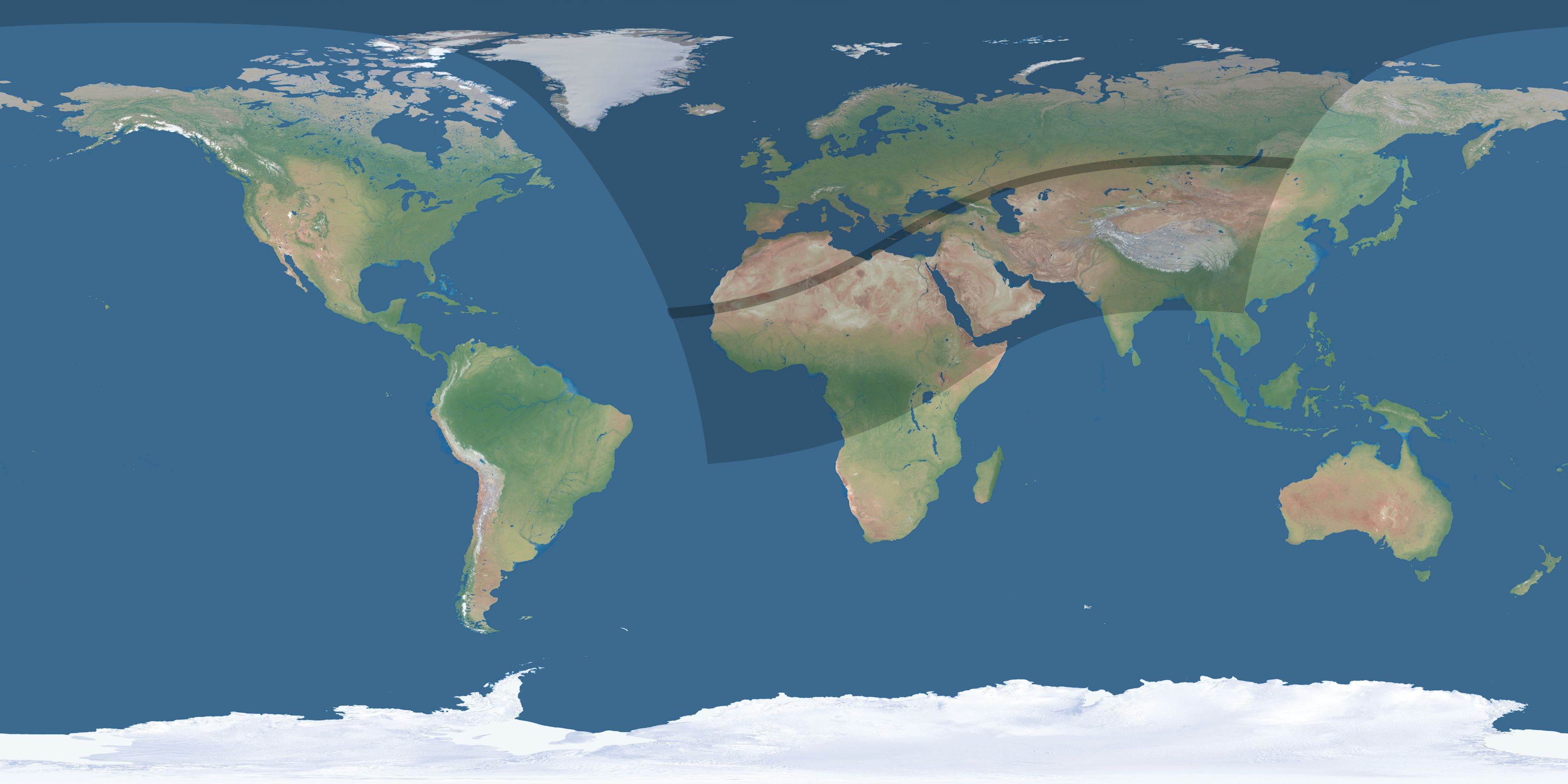 Map of the umbra and penumbra path of the solar eclipse of 04/01/2815