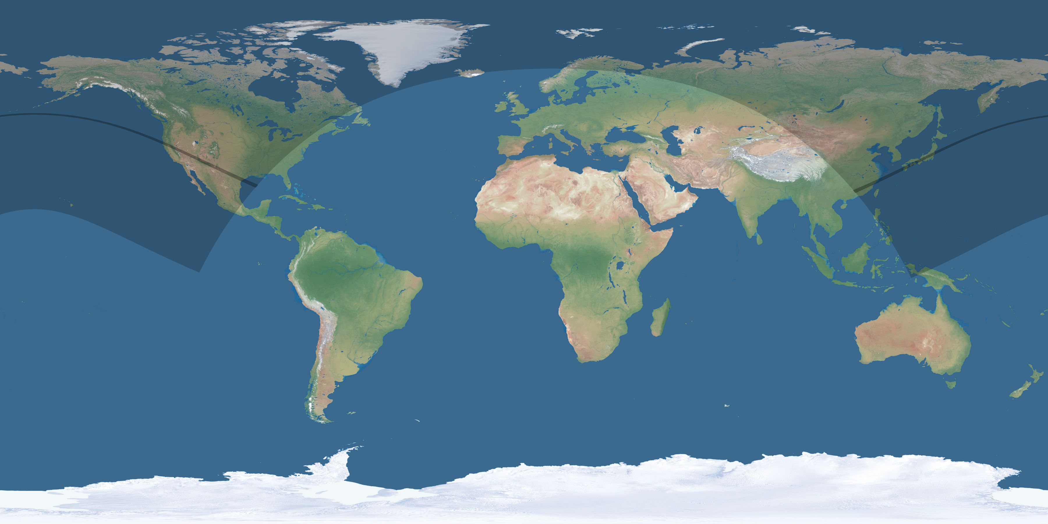 Map of the umbra and penumbra path of the solar eclipse of 07/01/2820
