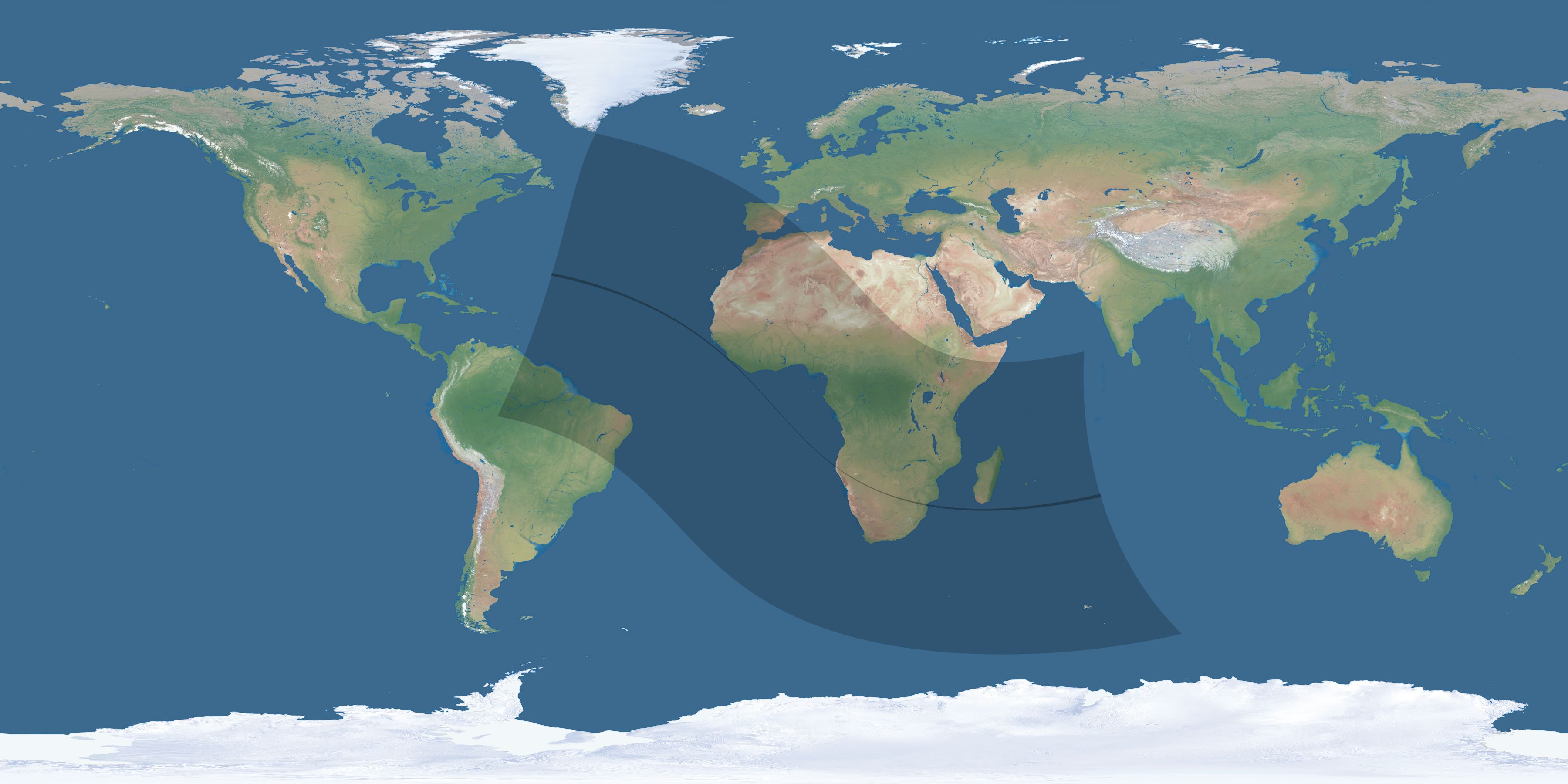 Map of the umbra and penumbra path of the solar eclipse of 10/25/2823