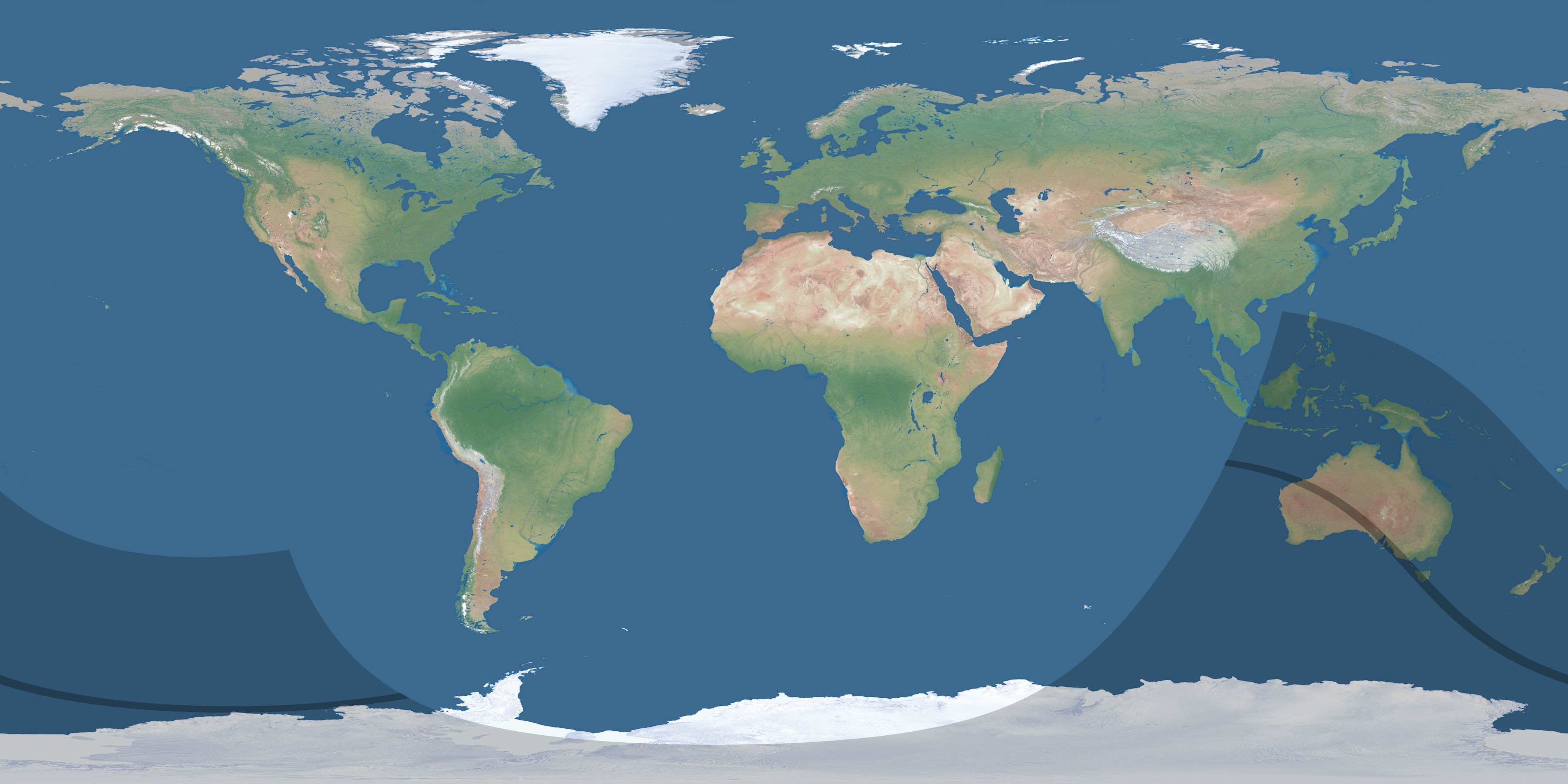 Map of the umbra and penumbra path of the solar eclipse of 10/13/2824