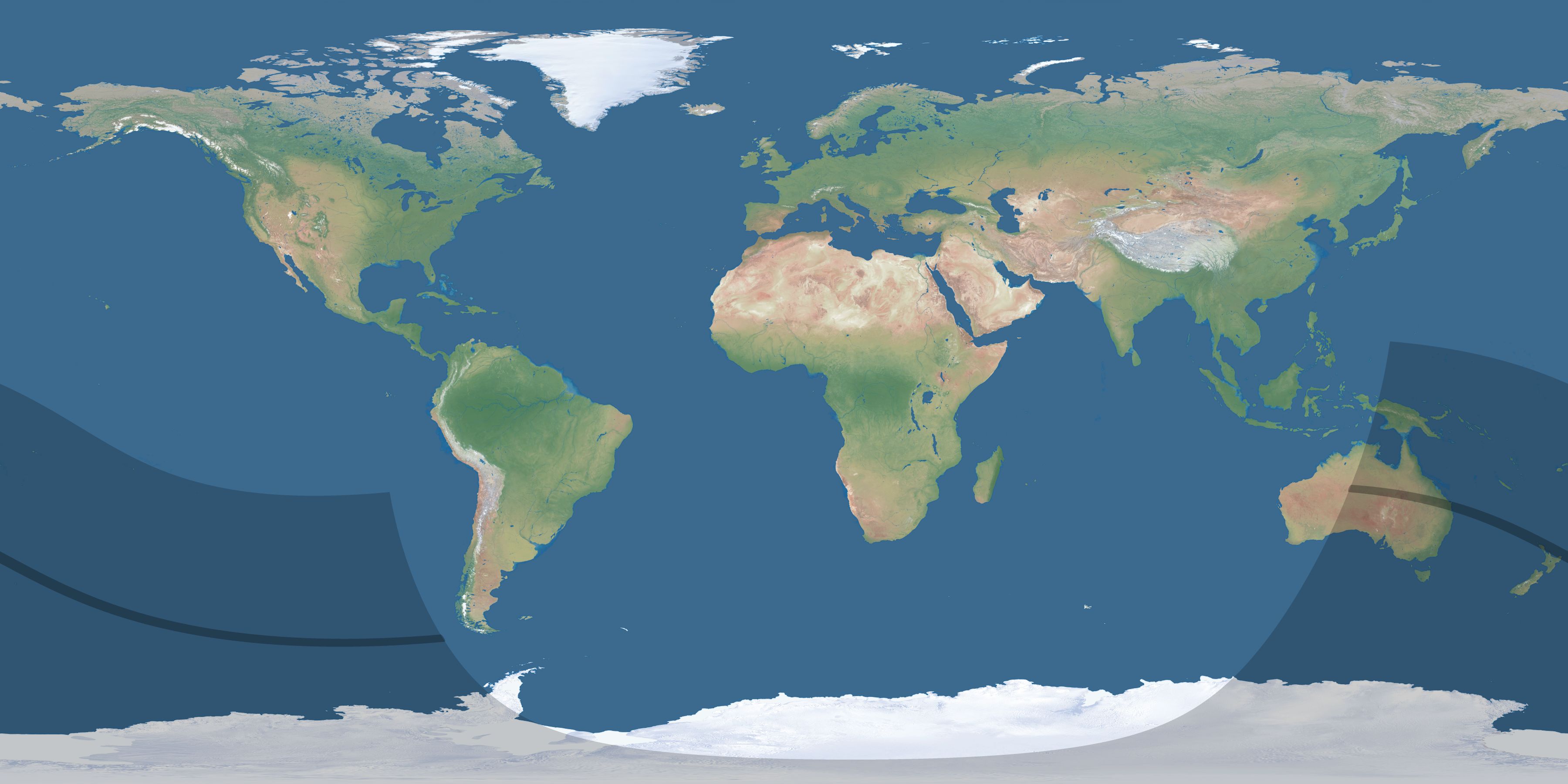 Map of the umbra and penumbra path of the solar eclipse of 10/04/2833
