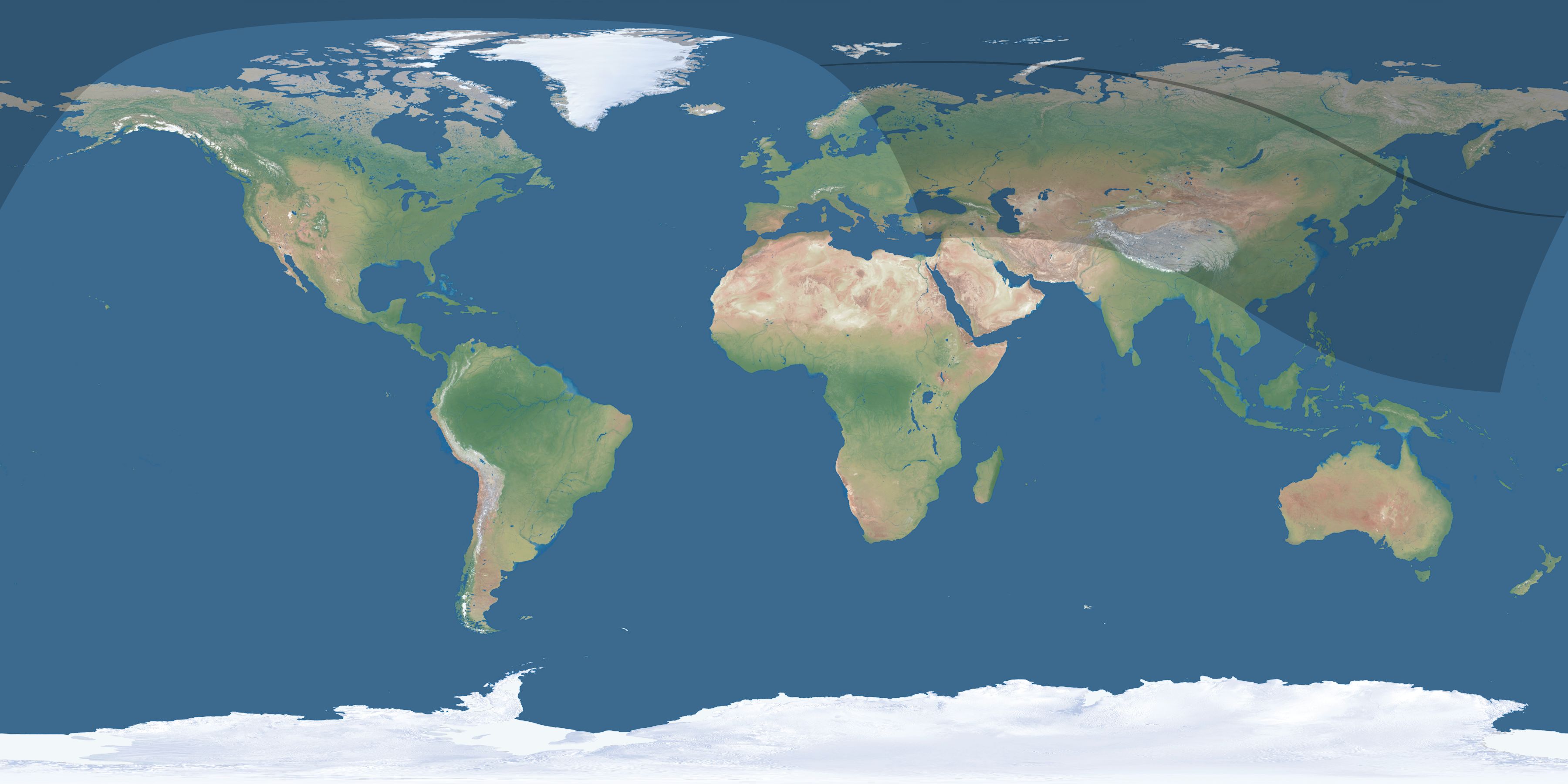 Map of the umbra and penumbra path of the solar eclipse of 09/14/2835