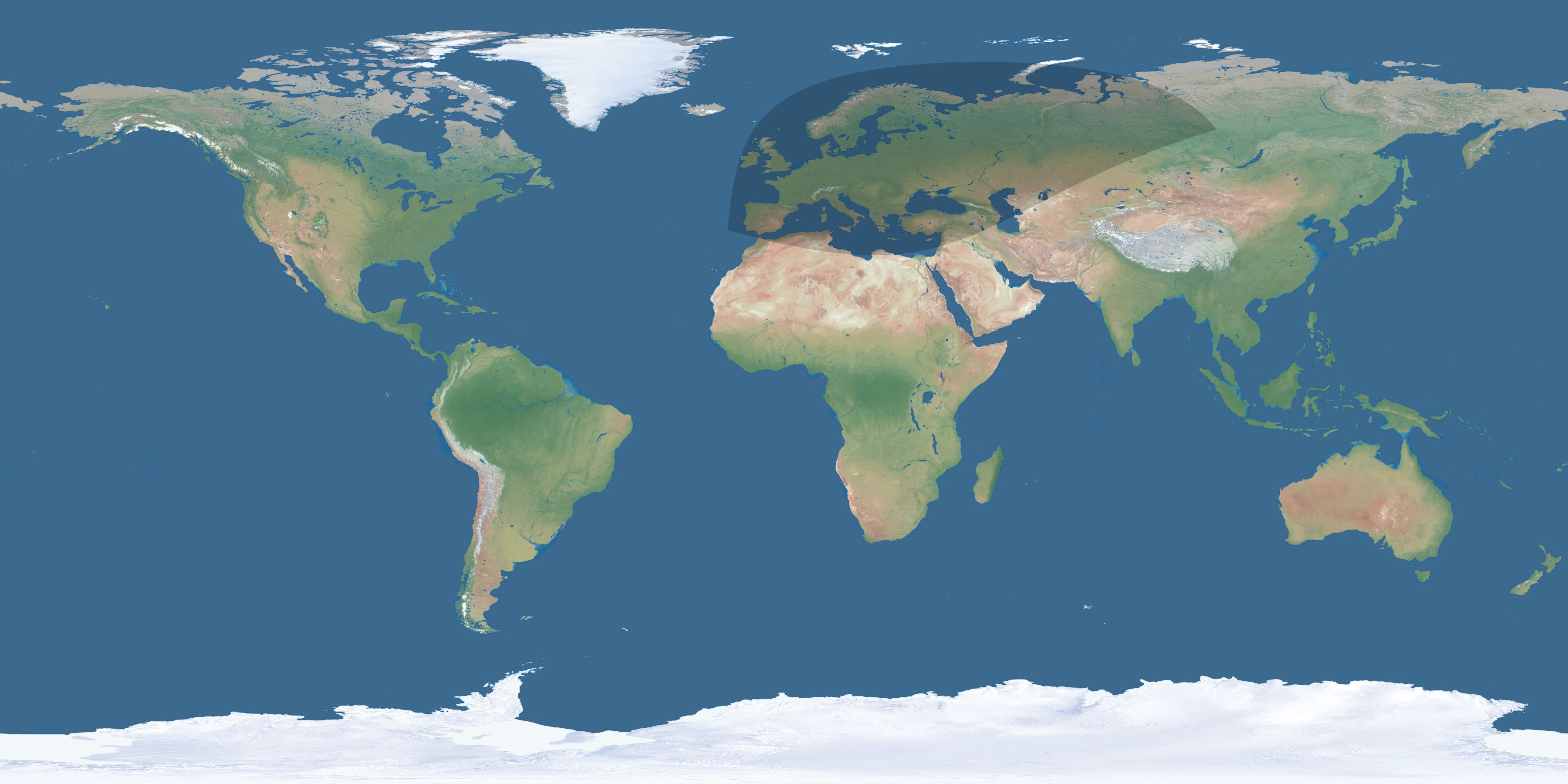 Map of the umbra and penumbra path of the solar eclipse of 02/08/2836