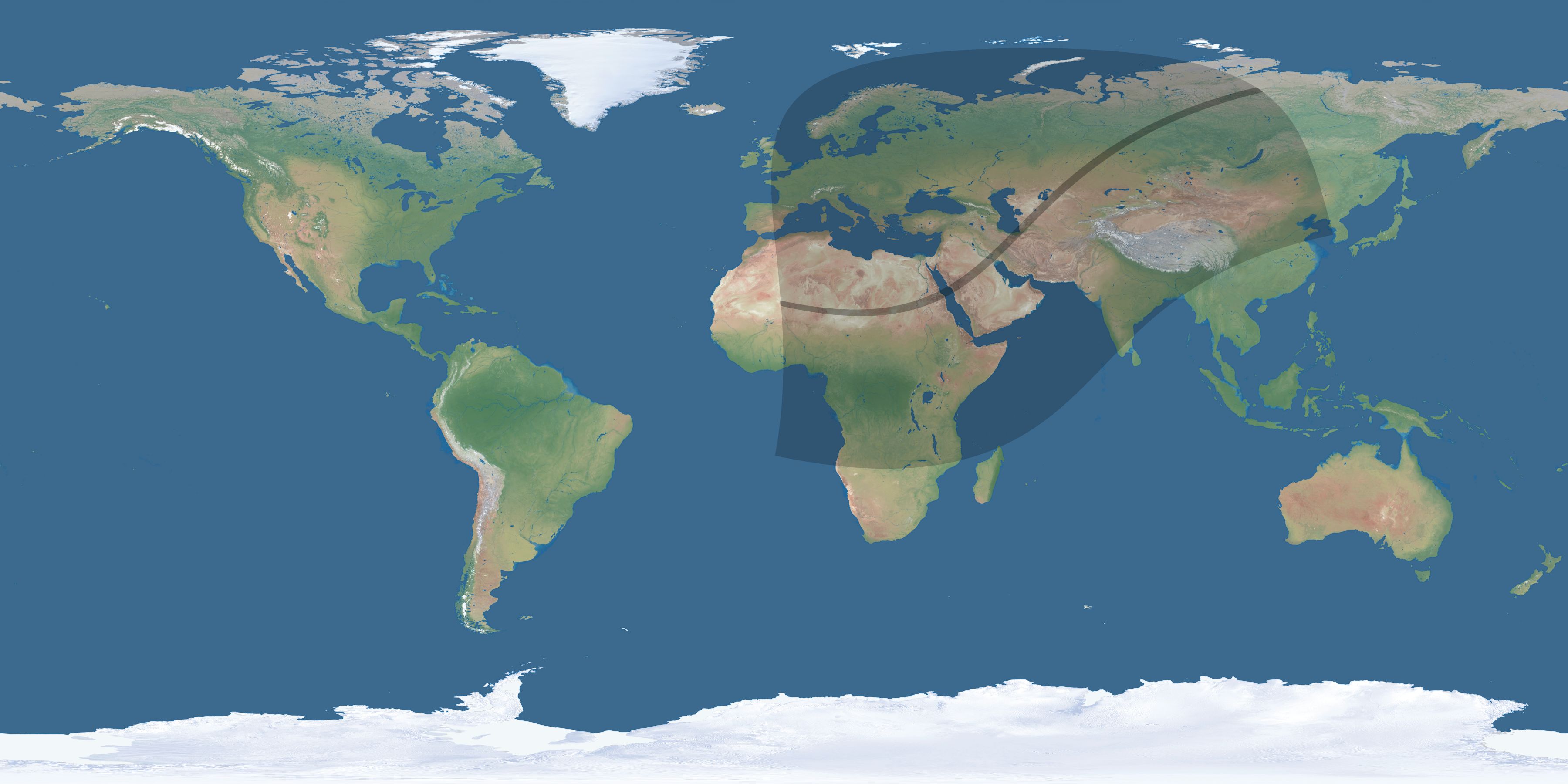 Map of the umbra and penumbra path of the solar eclipse of 02/17/2846
